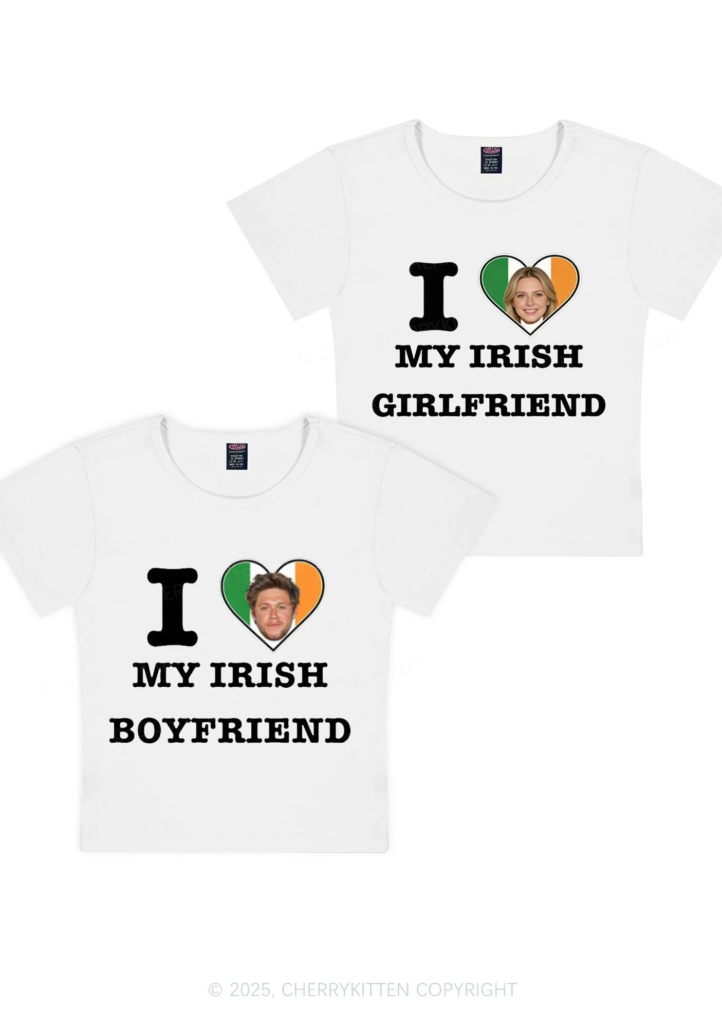 Custom My Irish BF GF Y2K Valentine's Day Baby Tee Cherrykitten - Image 3