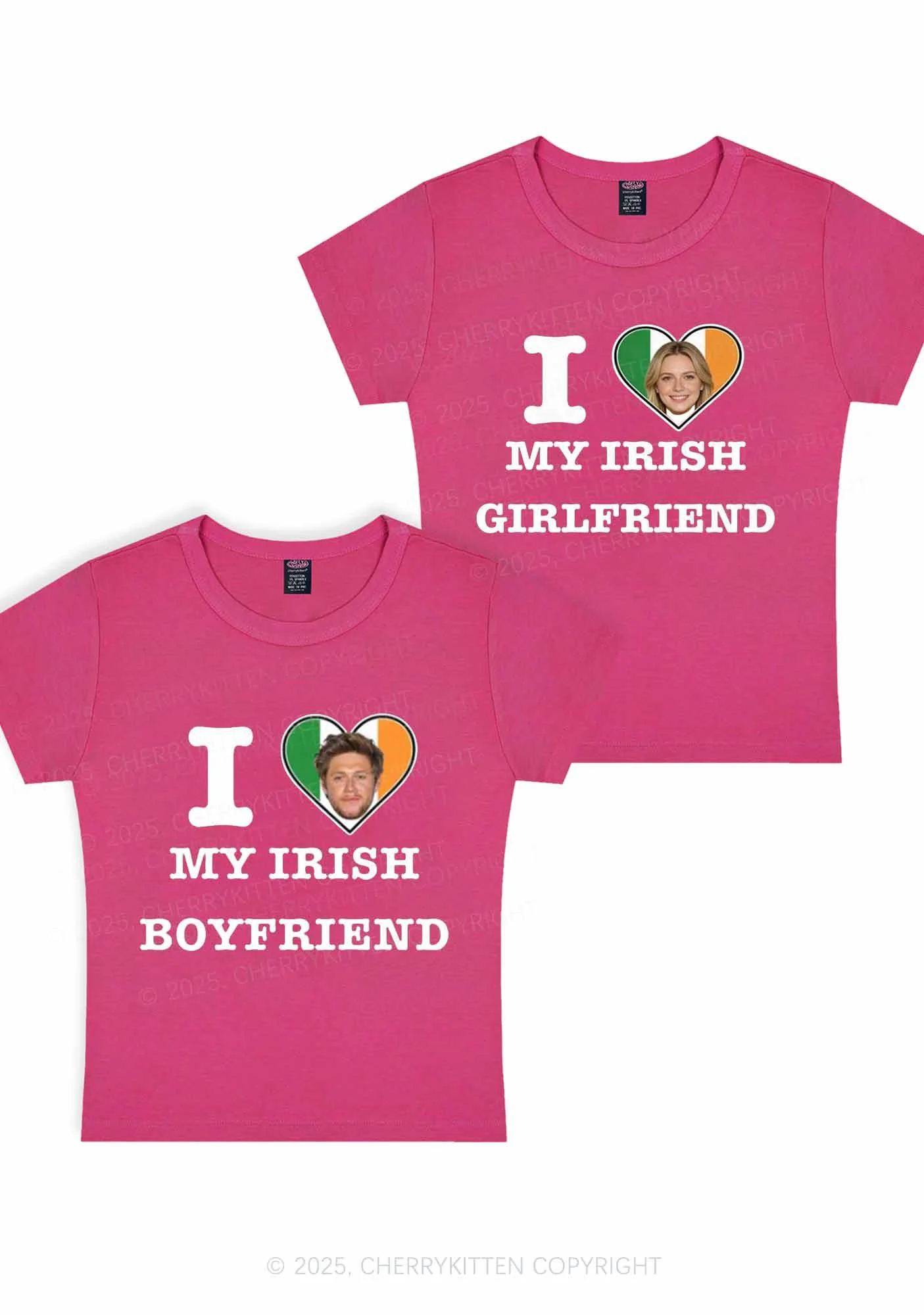 Custom My Irish BF GF Y2K Valentine's Day Baby Tee Cherrykitten - Image 4