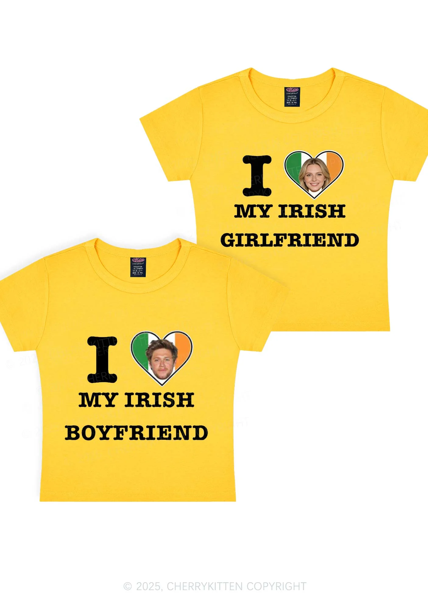 Custom My Irish BF GF Y2K Valentine's Day Baby Tee Cherrykitten - Image 6