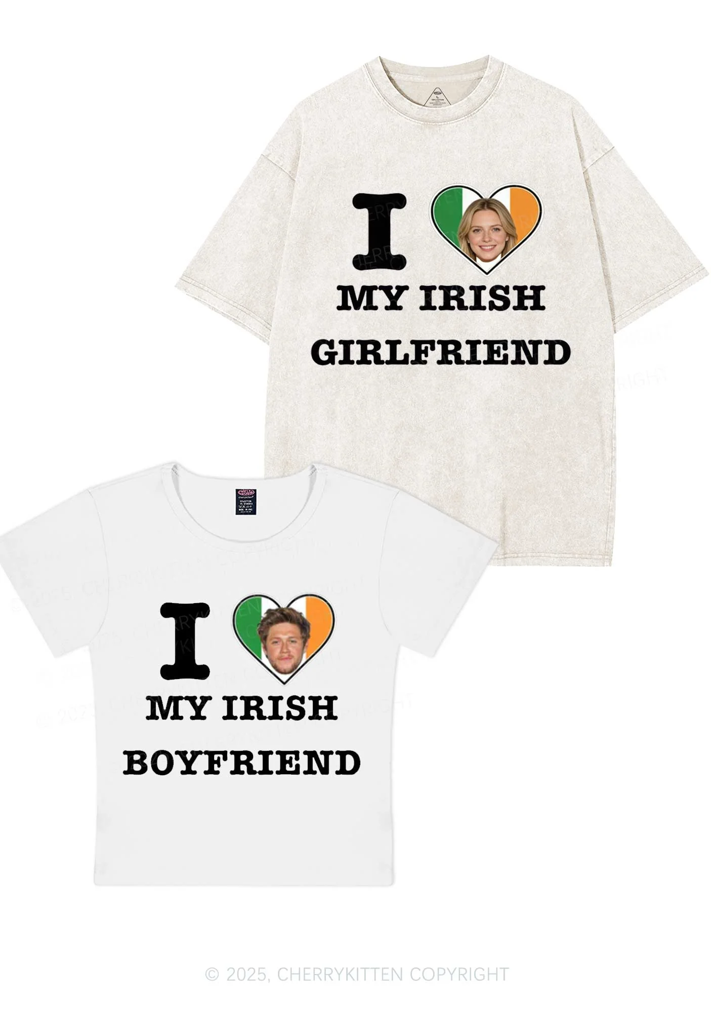 Custom My Irish BF GF Y2K Valentine's Day Couple Shirt Cherrykitten - Image 10