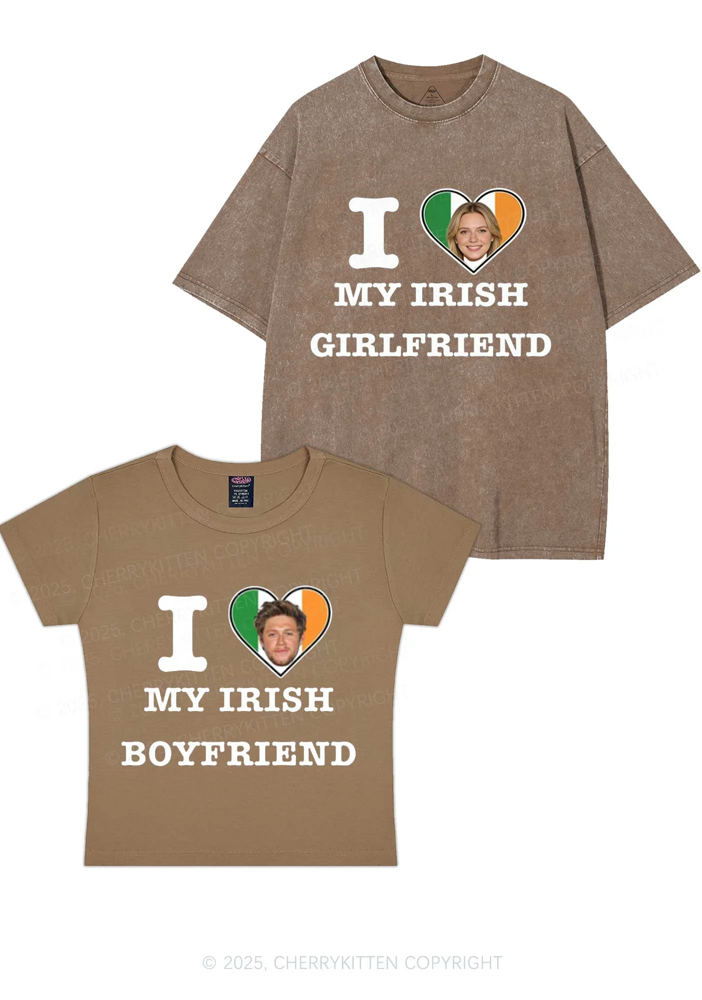 Custom My Irish BF GF Y2K Valentine's Day Couple Shirt Cherrykitten - Image 6