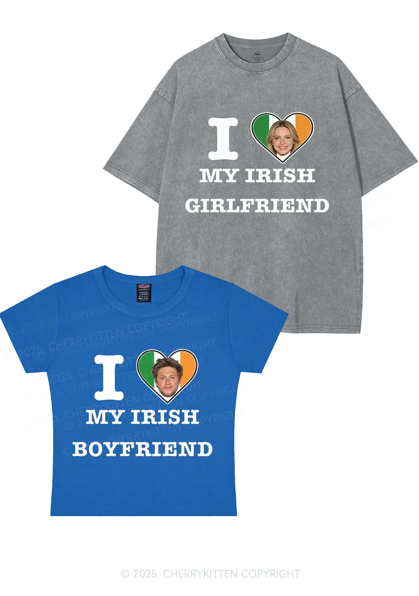 Custom My Irish BF GF Y2K Valentine's Day Couple Shirt Cherrykitten - Image 8