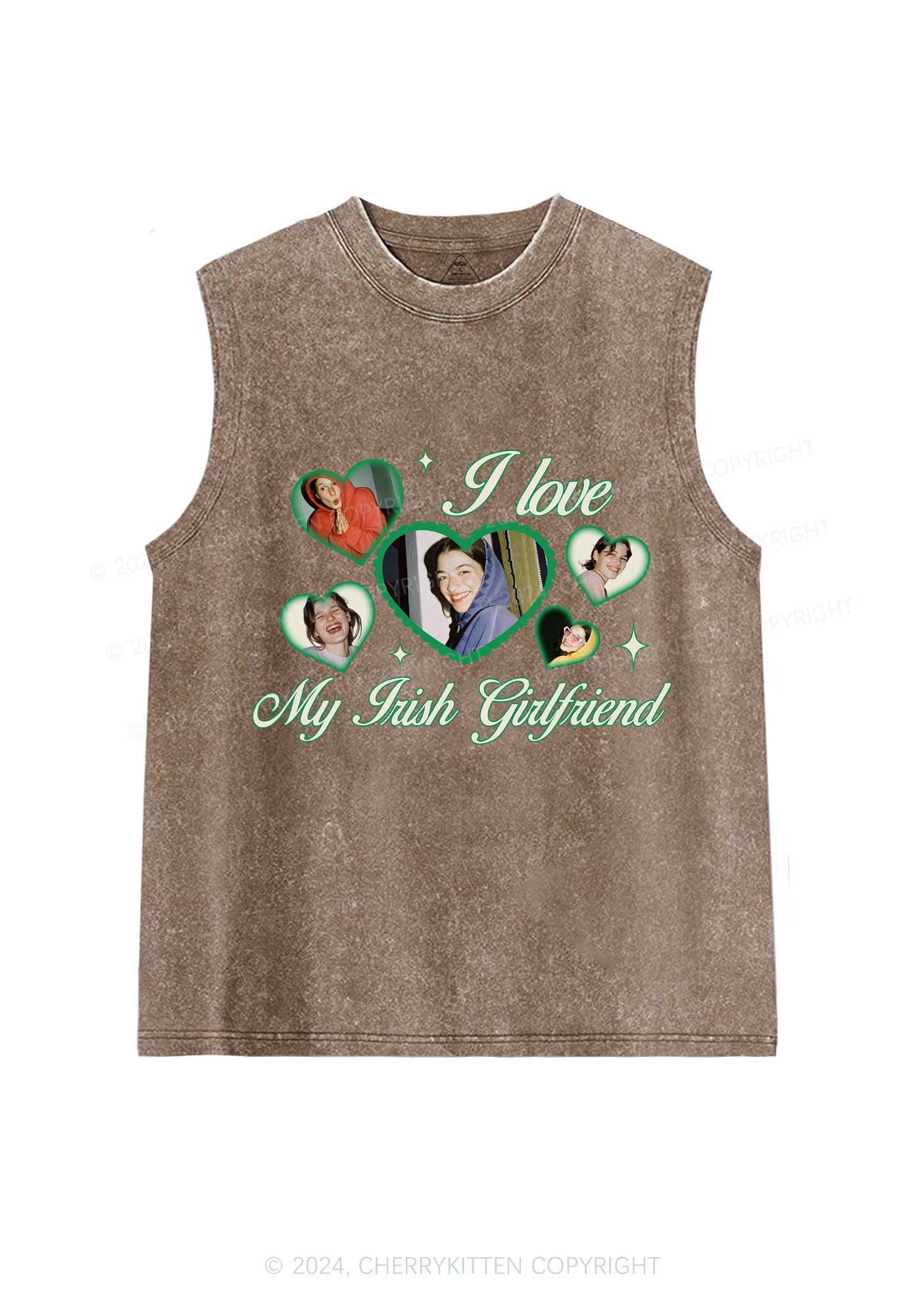 Custom My Irish Girlfriend St Patricks Y2K Washed Tank Cherrykitten - Image 6