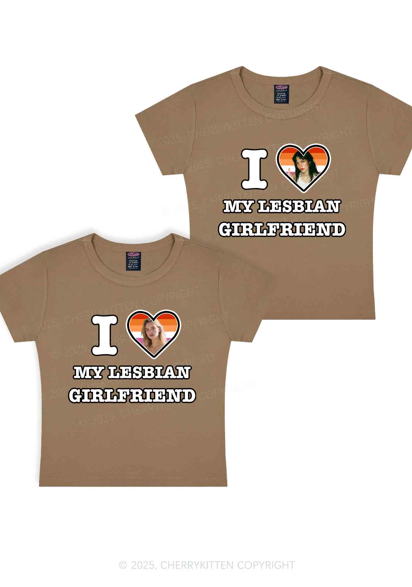 Custom My Lesbian GF Pride Y2K Valentine's Day Baby Tee Cherrykitten - Image 10