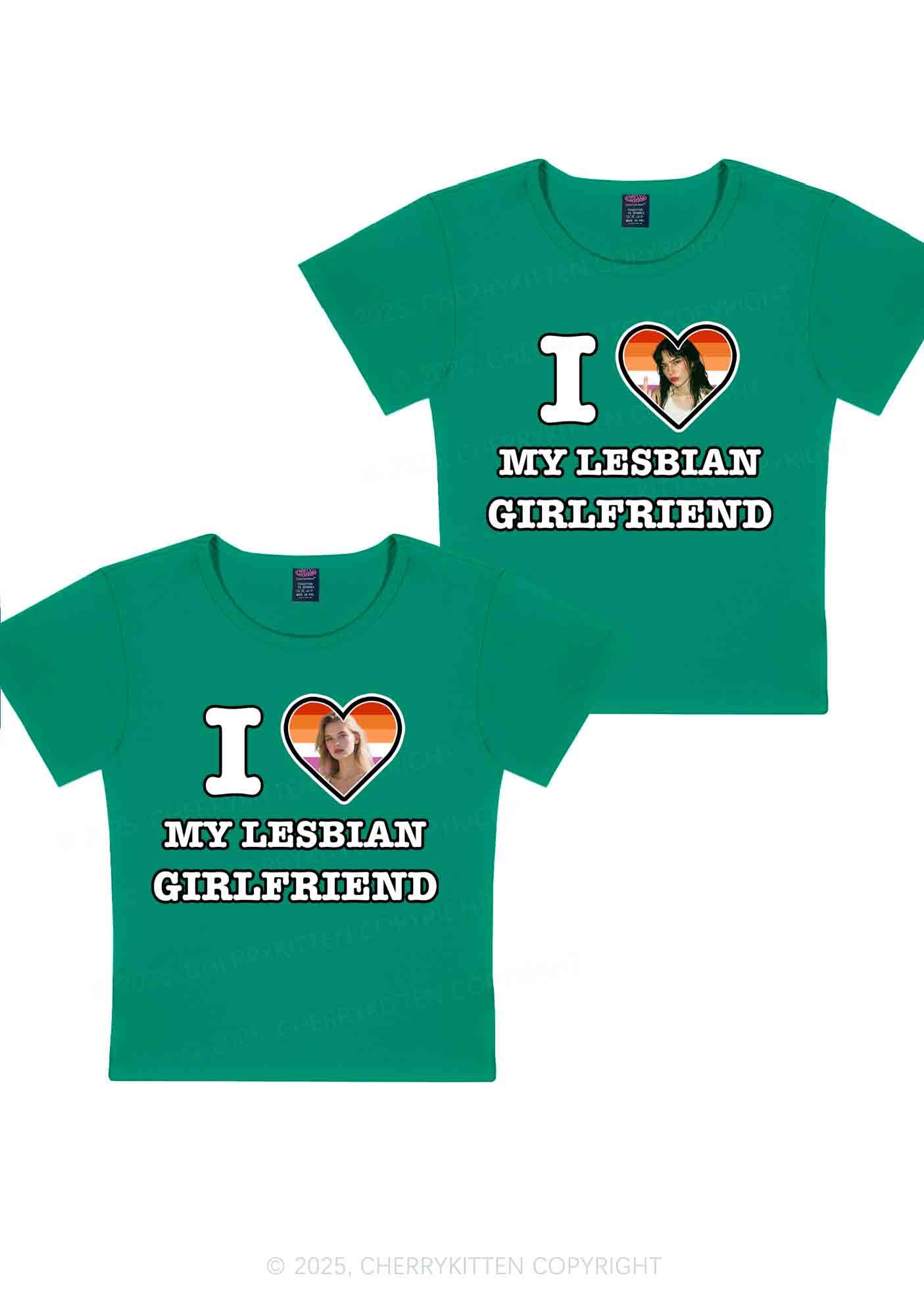 Custom My Lesbian GF Pride Y2K Valentine's Day Baby Tee Cherrykitten - Image 8