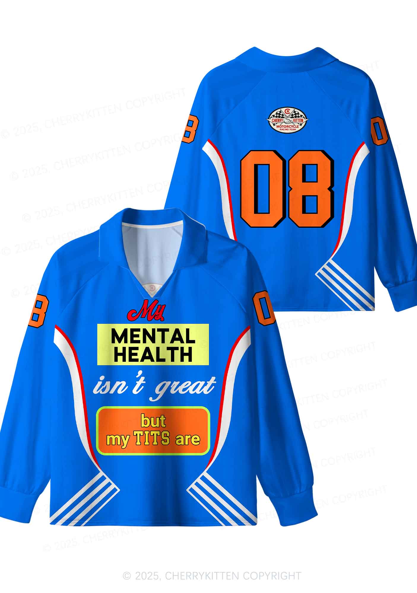 Custom My Mental Health Isnt Great Y2K Sport Long Sleeve Jersey Shirts Cherrykitten - Image 4