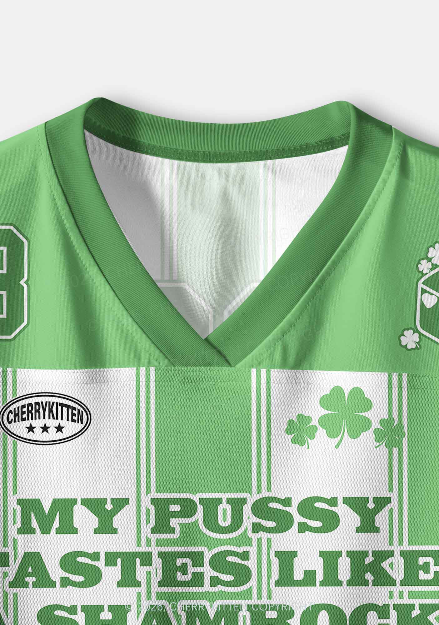 Custom My Puxxy Tastes Like Shamrock St Patricks Y2K Crop Sport Jersey Shirts Cherrykitten - Image 6