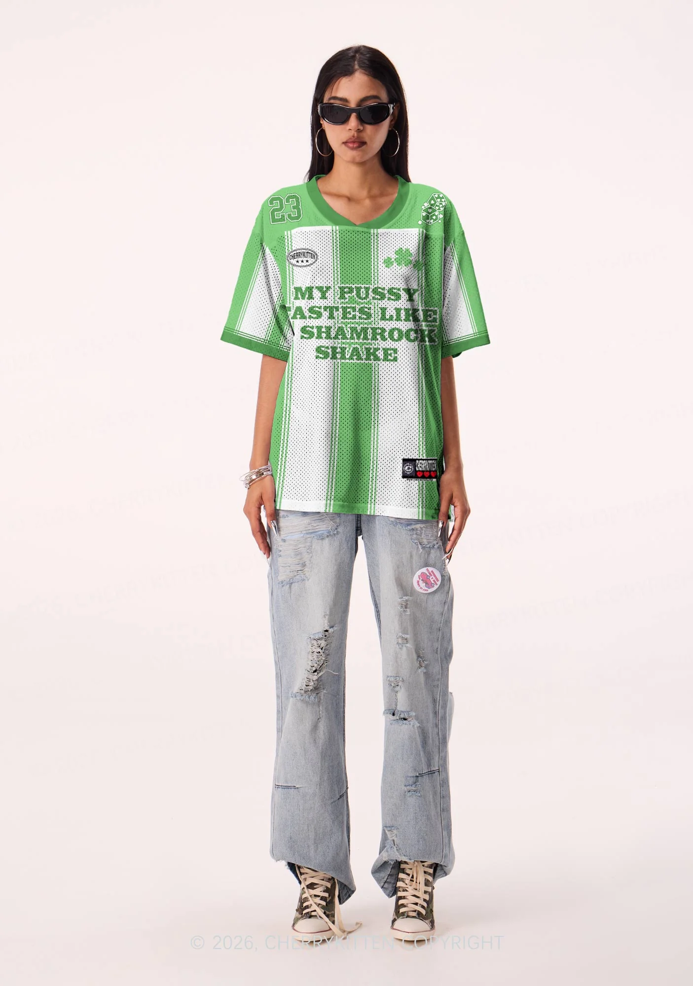 Custom My Puxxy Tastes Like Shamrock St Patricks Y2K Sport Jersey Shirts Cherrykitten - Image 2