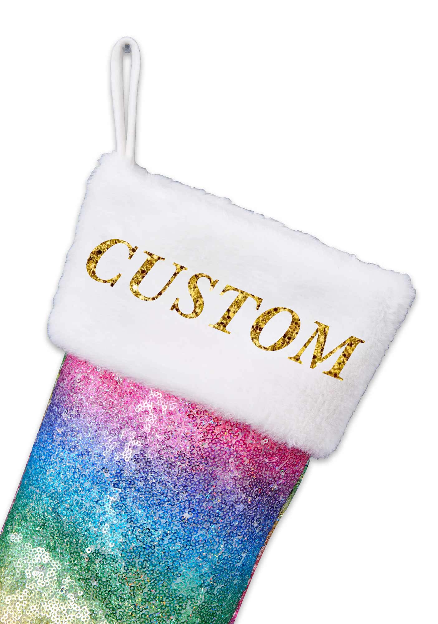 Custom Name Colorful Sequin Y2K Christmas Stockings Cherrykitten - Image 7