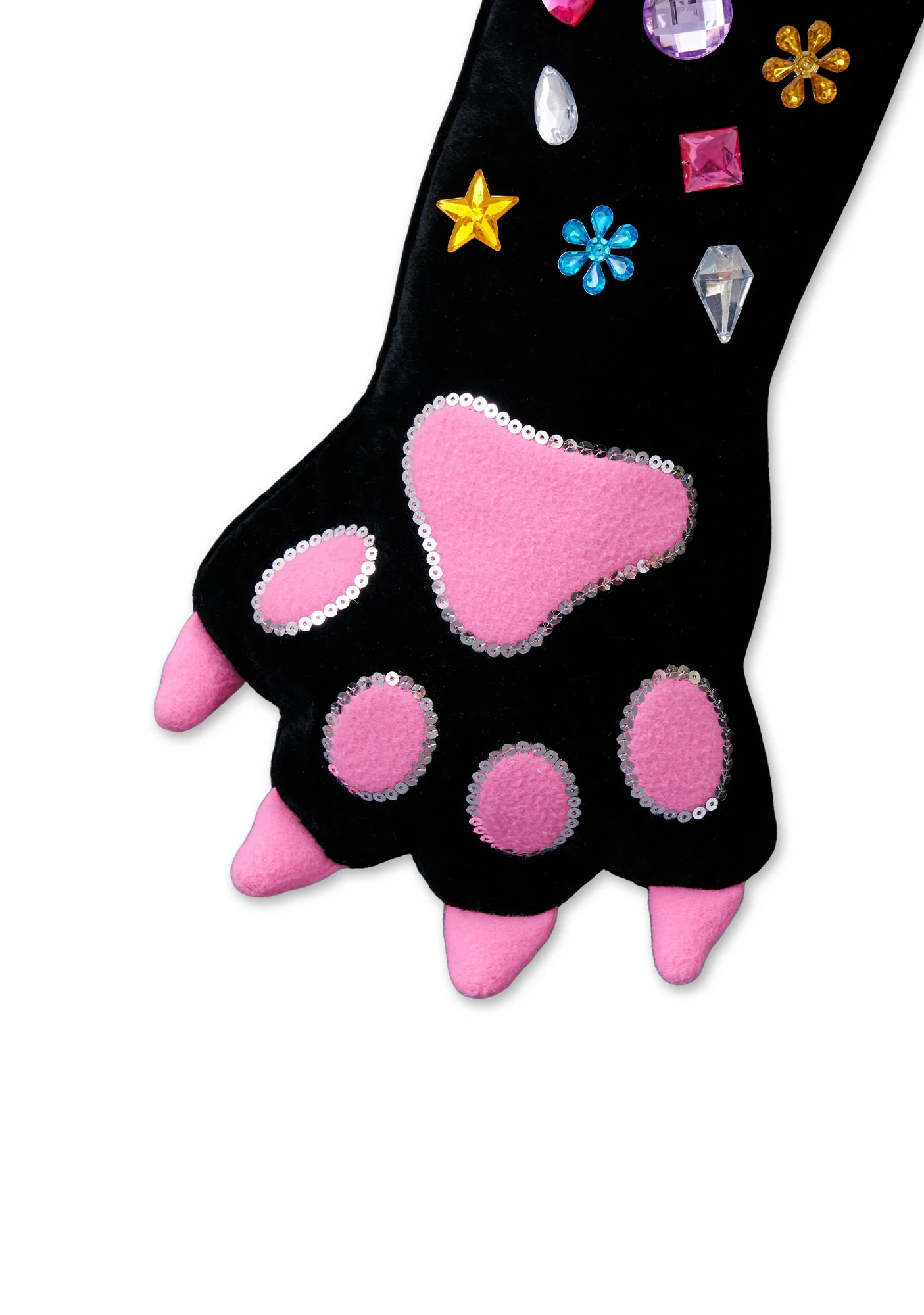 Custom Name Diamond Cat Paw Y2K Christmas Stockings Cherrykitten - Image 7