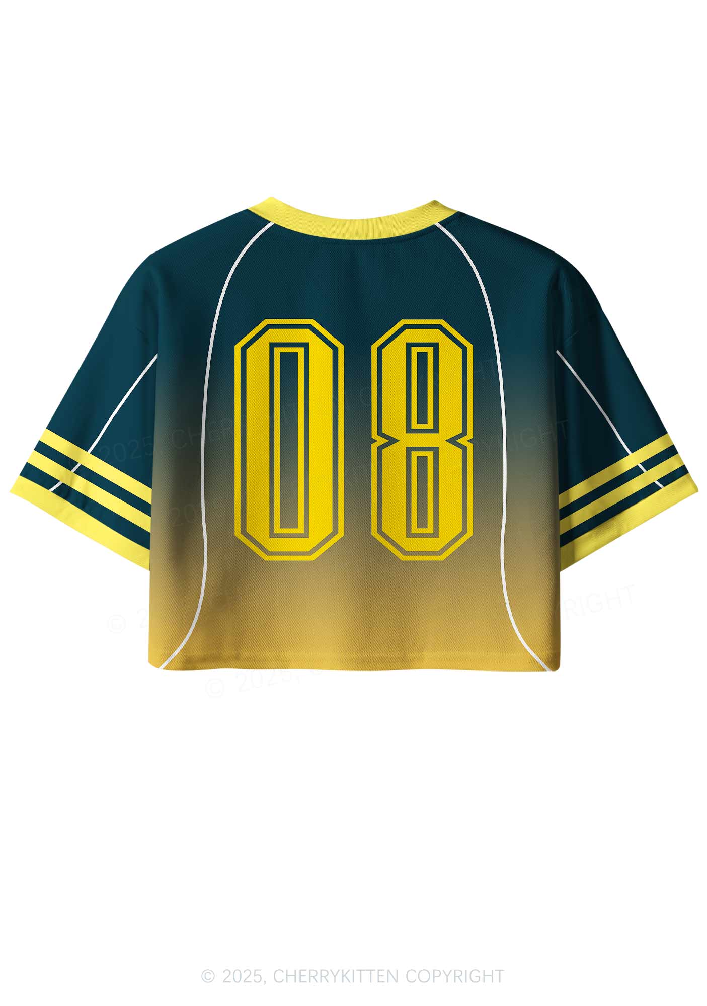 Custom Name Gradient Navy Y2K Crop Sport Jersey Shirts Cherrykitten - Image 2