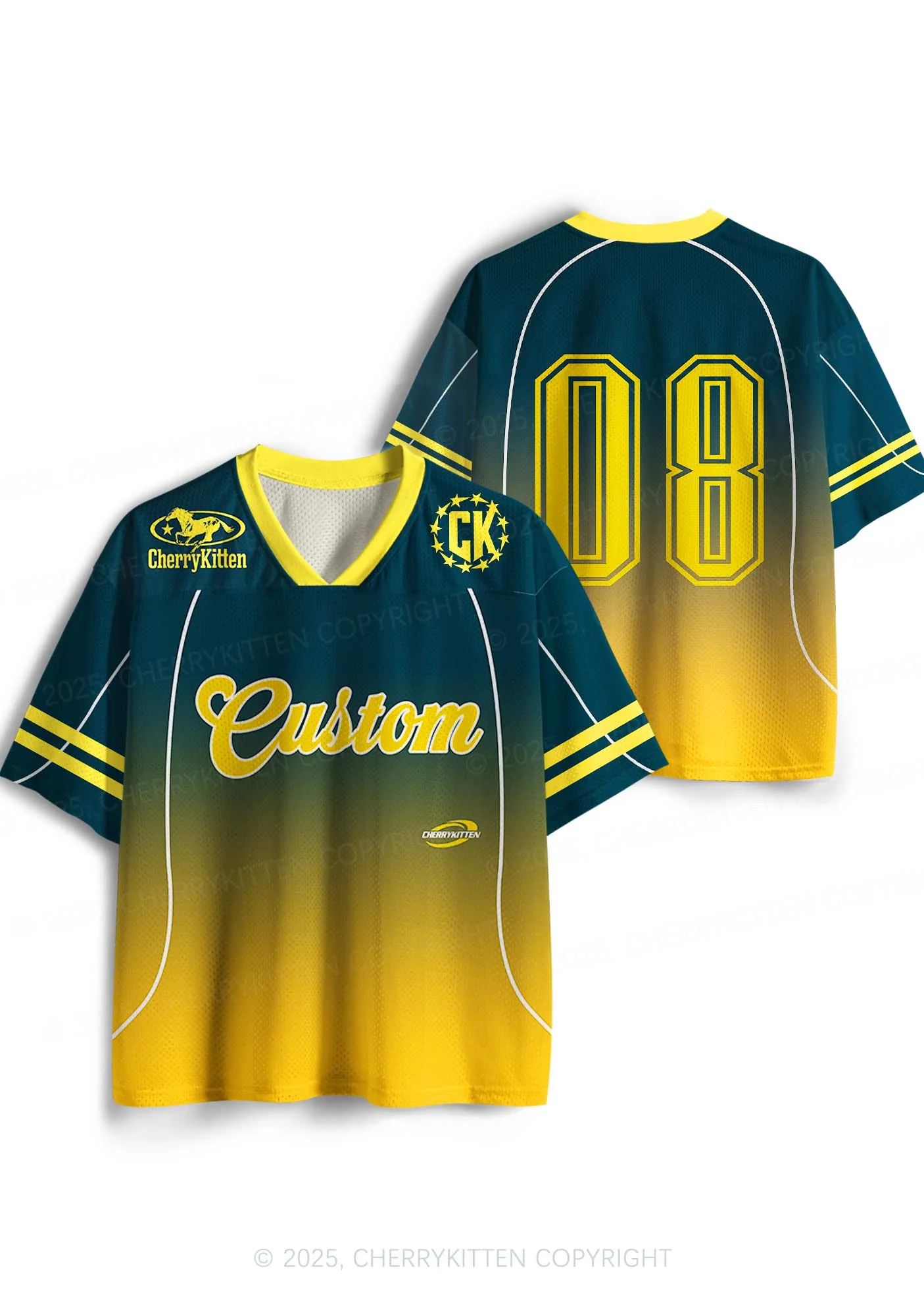 Custom Name Gradient Navy Y2K Sport Jersey Shirts Cherrykitten - Image 3