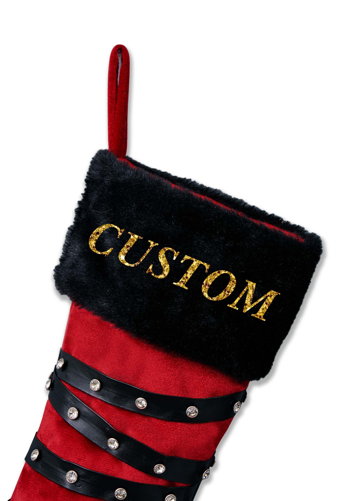 Custom Name Red High Heels Y2K Christmas Stockings Cherrykitten - Image 7