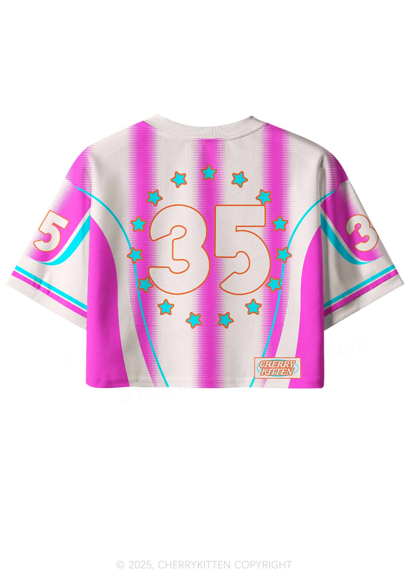 Custom Name Retro Pink?Y2K Crop Sport Jersey Shirts Cherrykitten - Image 2