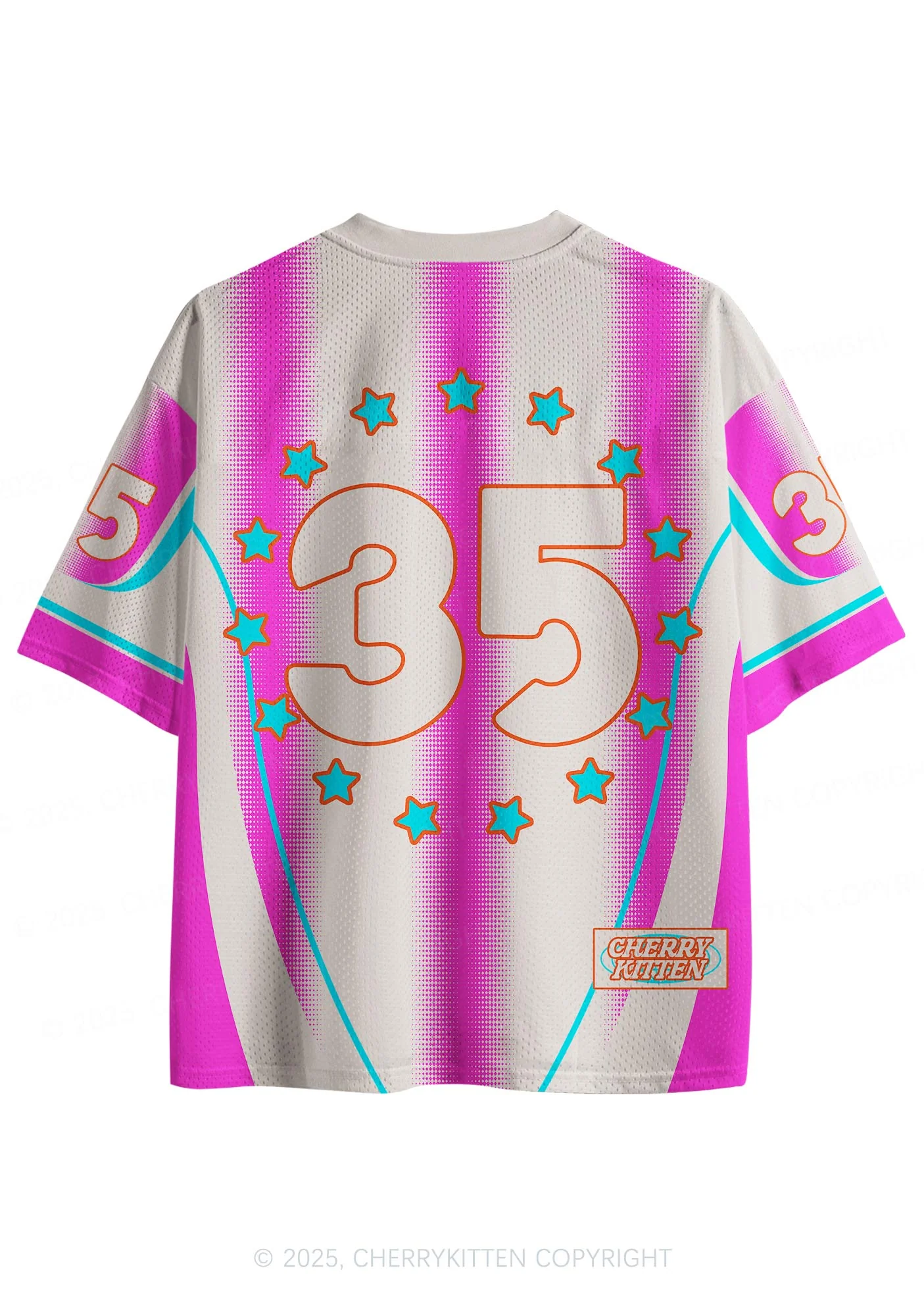 Custom Name Retro Pink Y2K Sport Jersey Shirts Cherrykitten - Image 2