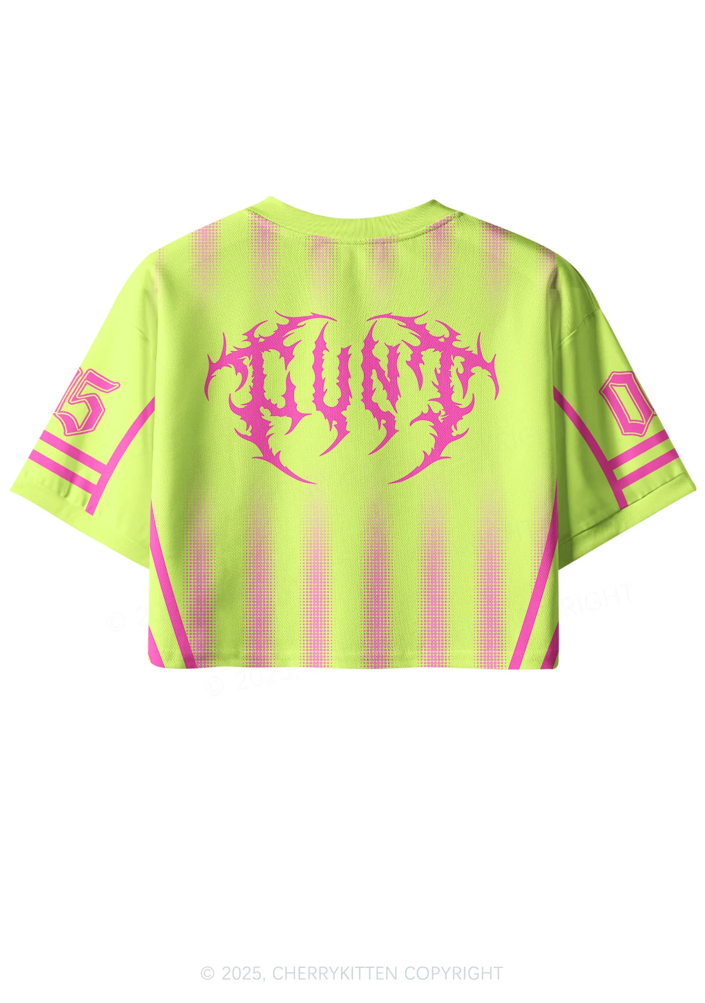 Custom Neon Pink Cxxt?Y2K Crop Sport Jersey Shirts Cherrykitten - Image 2