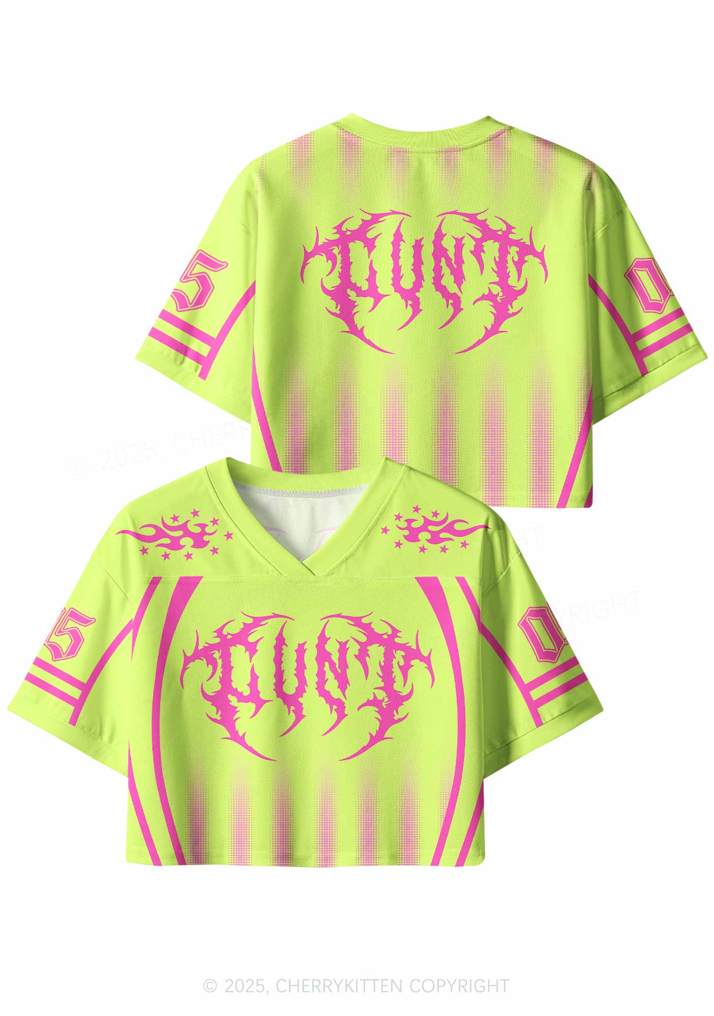 Custom Neon Pink Cxxt?Y2K Crop Sport Jersey Shirts Cherrykitten - Image 3