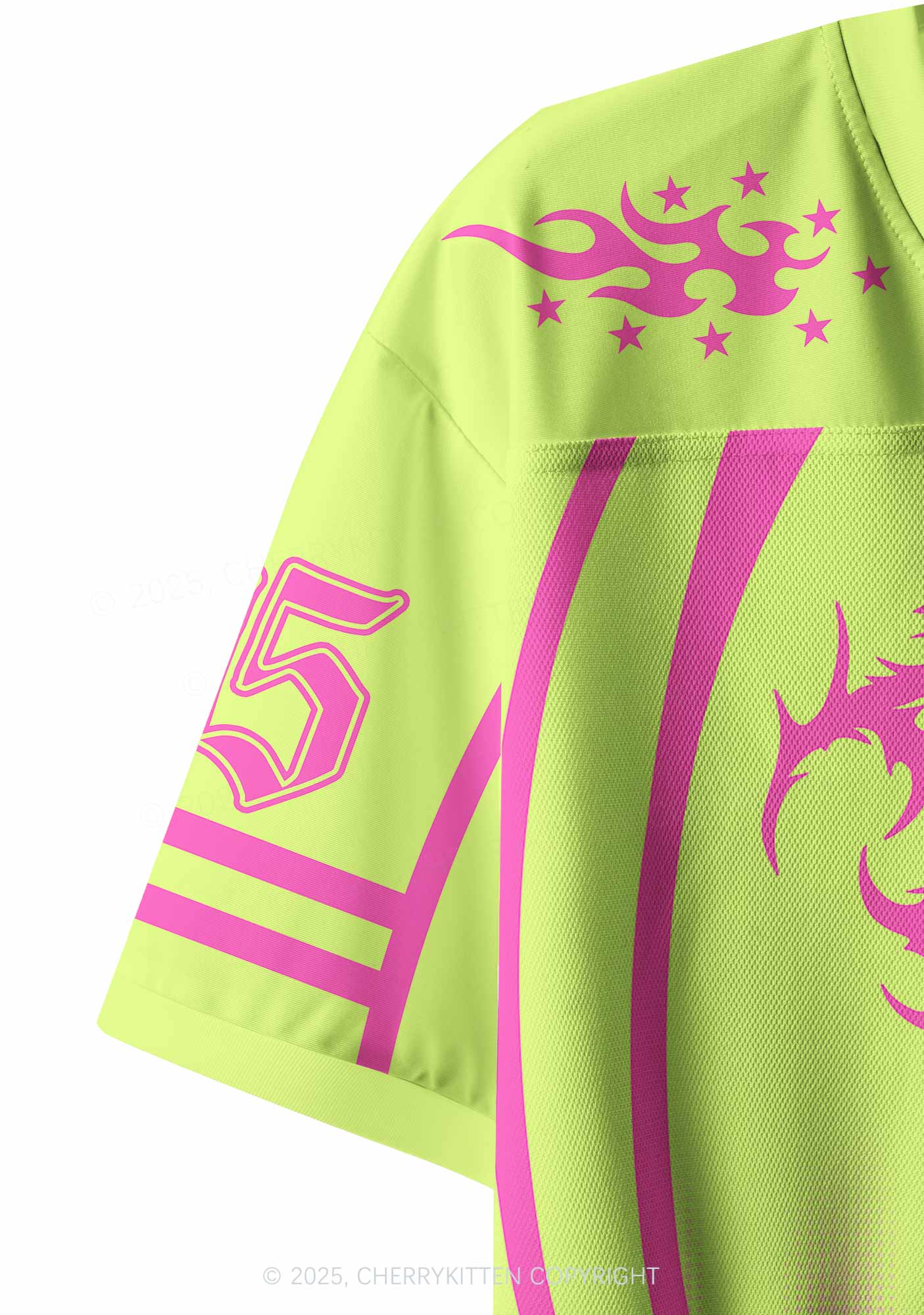 Custom Neon Pink Cxxt?Y2K Crop Sport Jersey Shirts Cherrykitten - Image 6