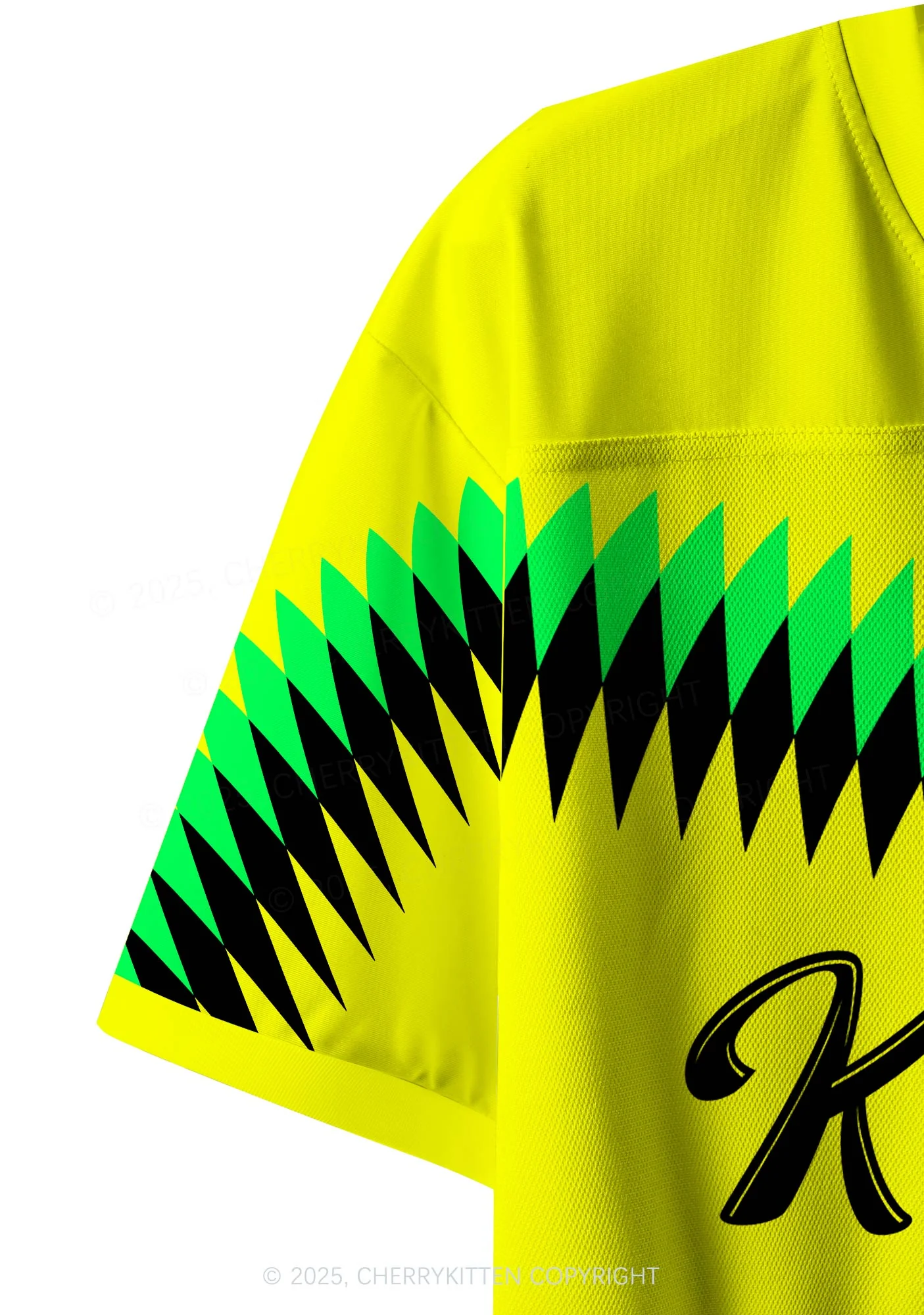 Custom Neon?Yellow Ketamxxe Cross Y2K Crop Sport Jersey Shirts Cherrykitten - Image 4