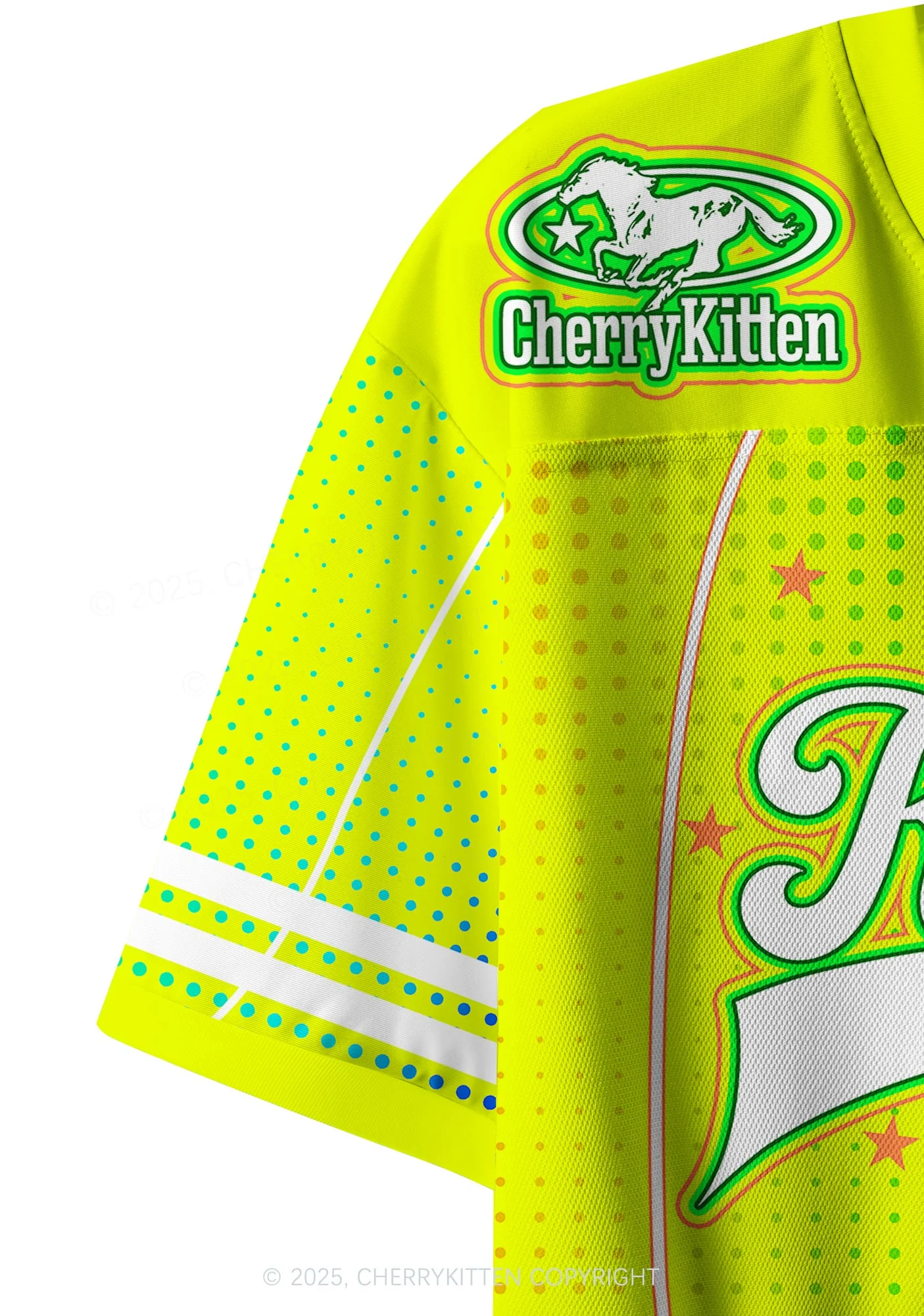 Custom Neon Yellow Ketamxxe Y2K Crop Sport Jersey Shirts Cherrykitten - Image 4