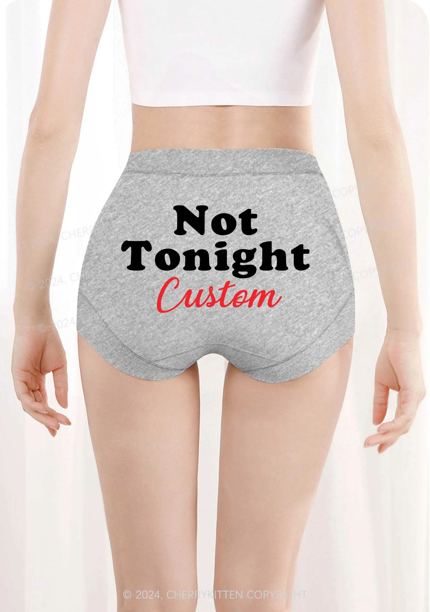 Custom Not Tonight Y2K Mid Rise Waist Boyshort Cherrykitten - Image 3
