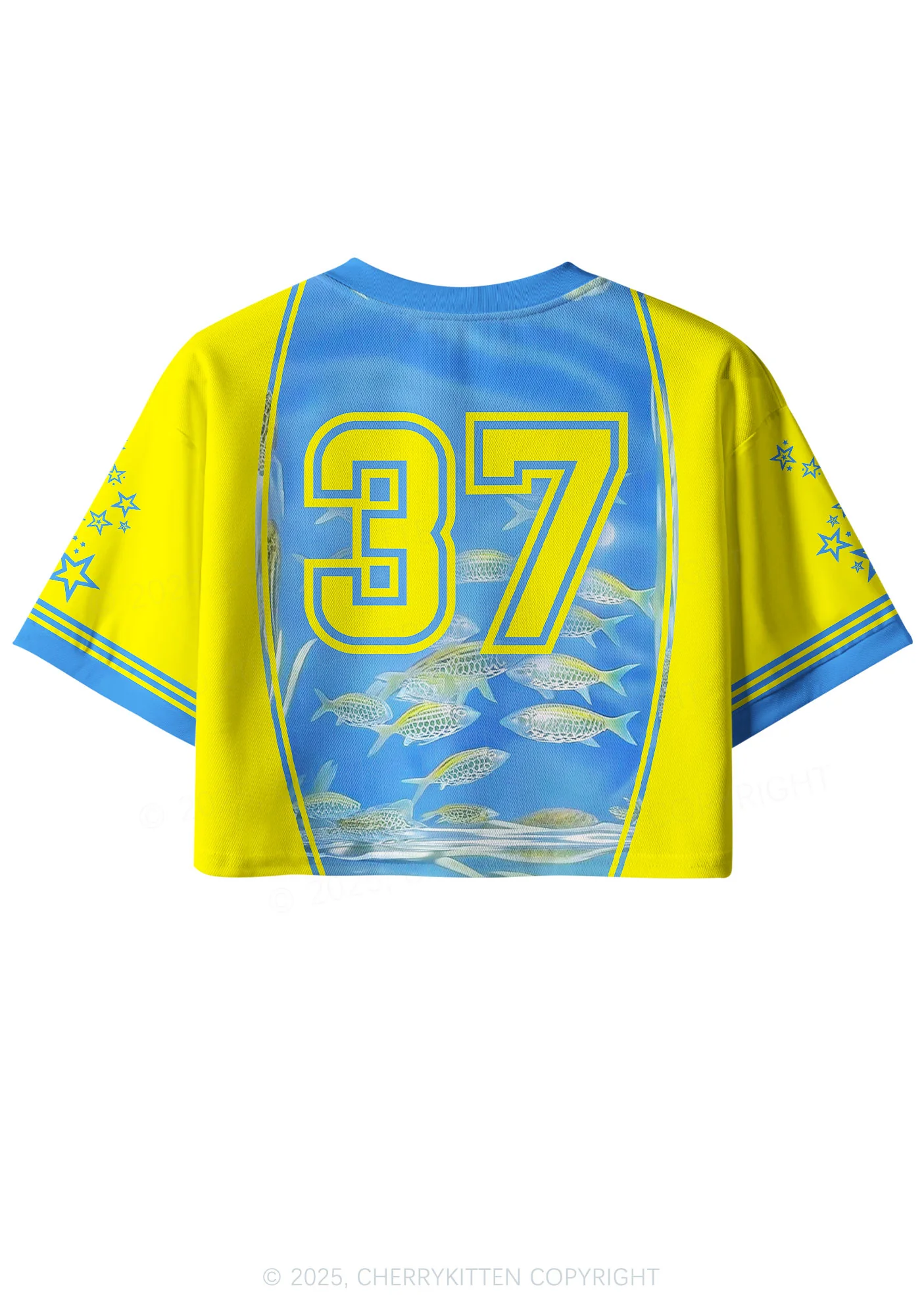 Custom Undersea Fish Y2K Crop Sport Jersey Shirts Cherrykitten - Image 2