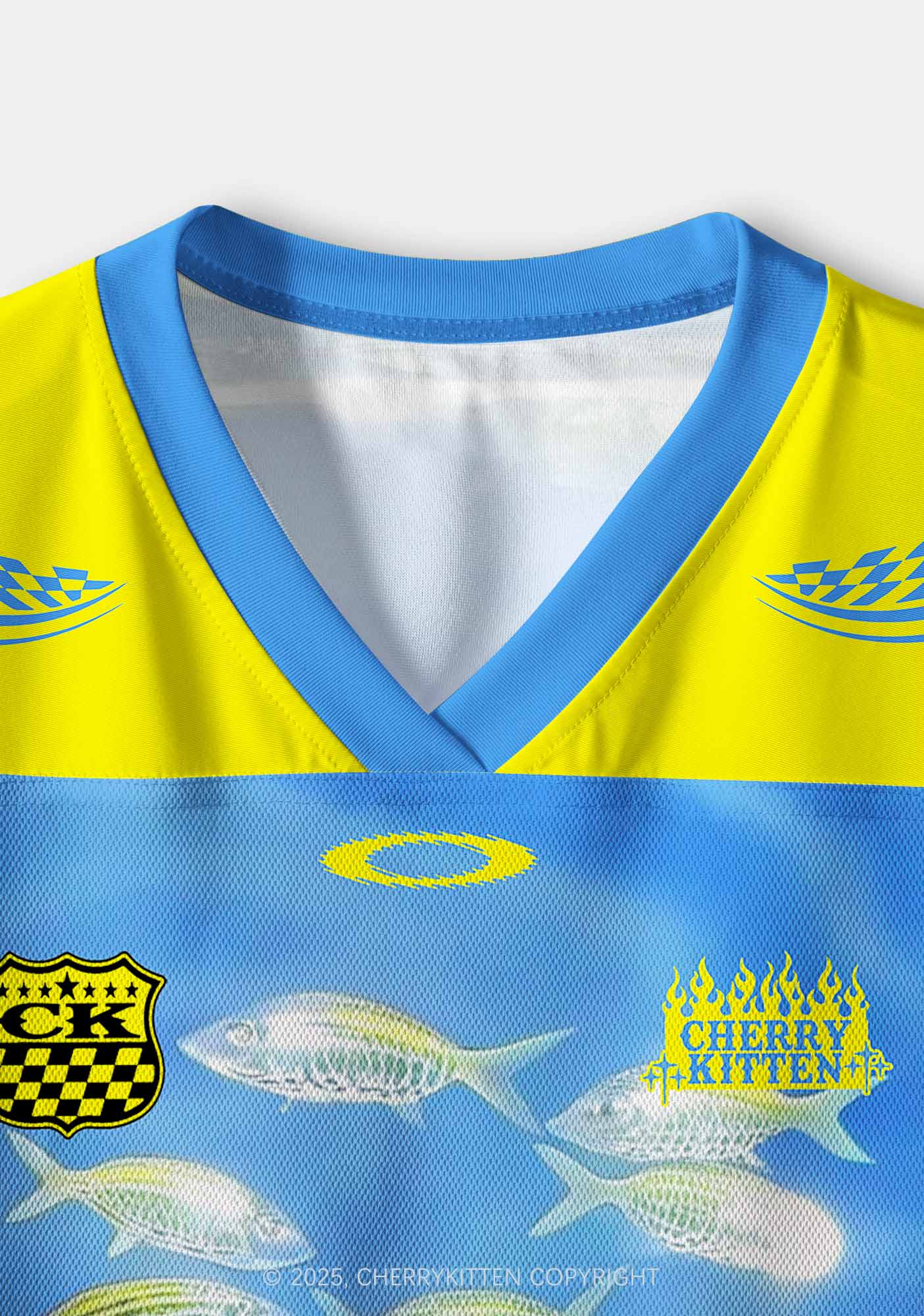 Custom Undersea Fish Y2K Crop Sport Jersey Shirts Cherrykitten - Image 3