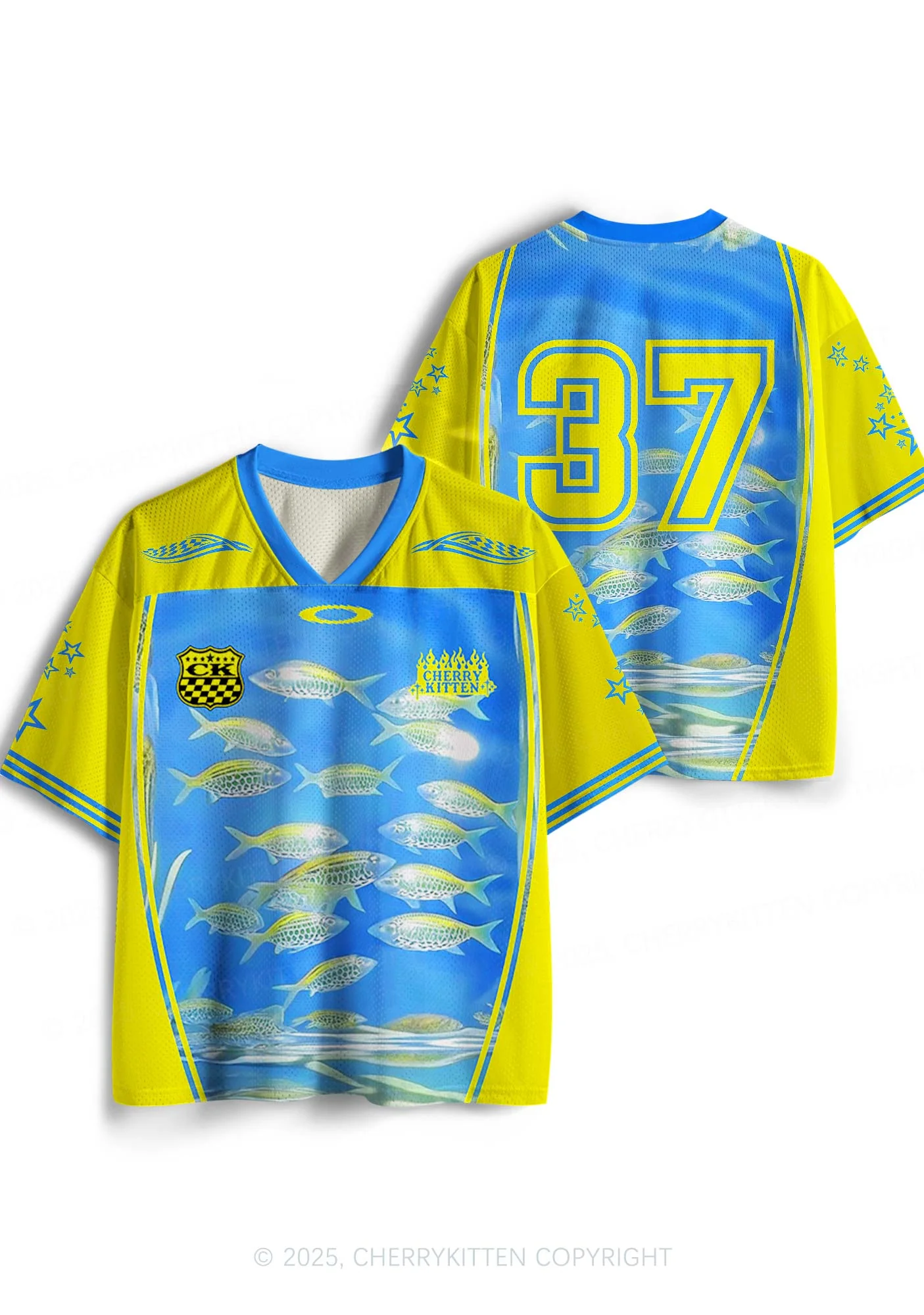 Custom Undersea Fish Y2K Sport Jersey Shirts Cherrykitten - Image 3