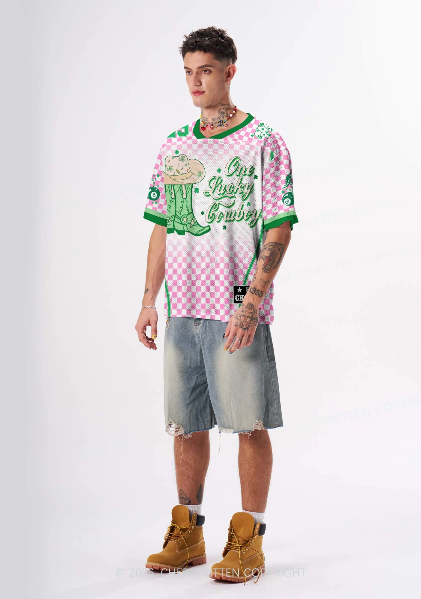 Custom One Lucky Cowboy St Patricks Y2K Sport Jersey Shirts Cherrykitten - Image 2