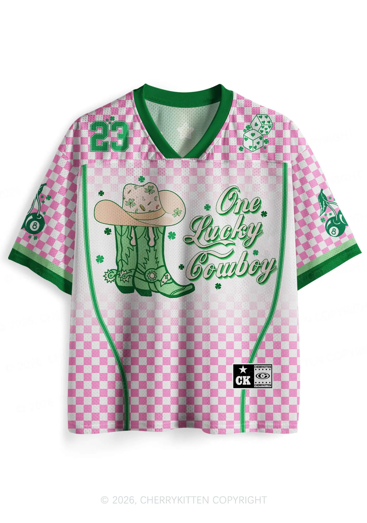 Custom One Lucky Cowboy St Patricks Y2K Sport Jersey Shirts Cherrykitten - Image 3