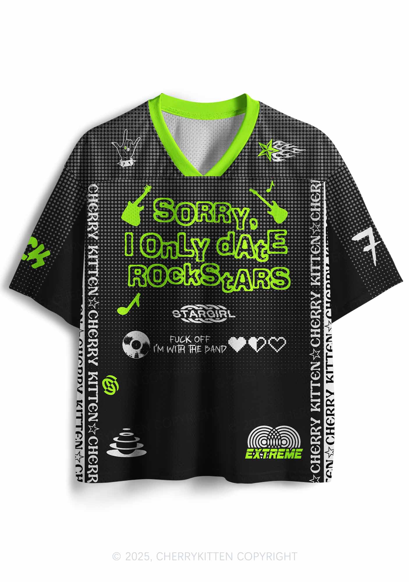 Custom Only Date Rockstars Guitars Y2K Sport Jersey Shirts Cherrykitten - Image 2