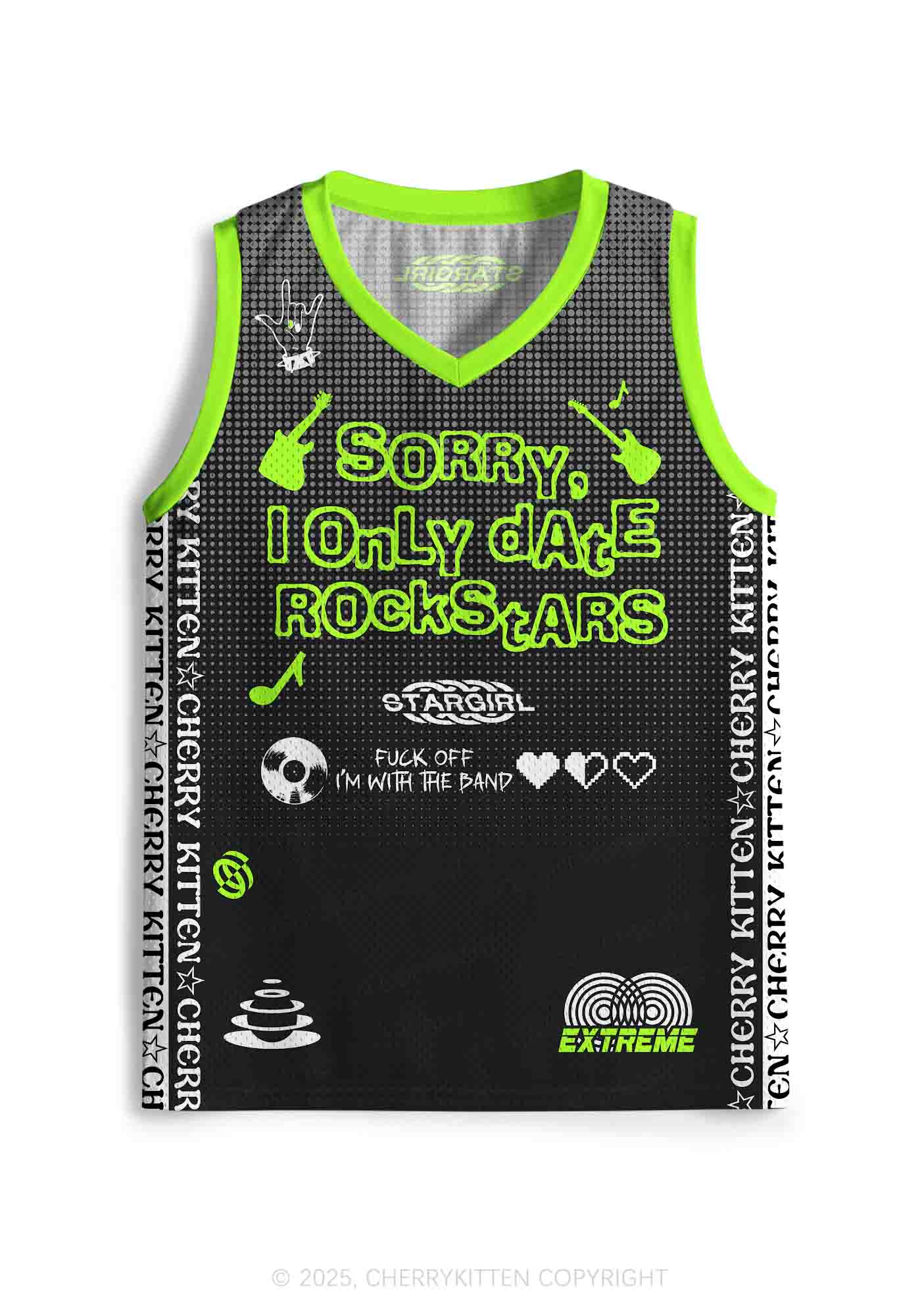 Custom Only Date Rockstars Guitars Y2K Sport Jersey Tank Cherrykitten - Image 2