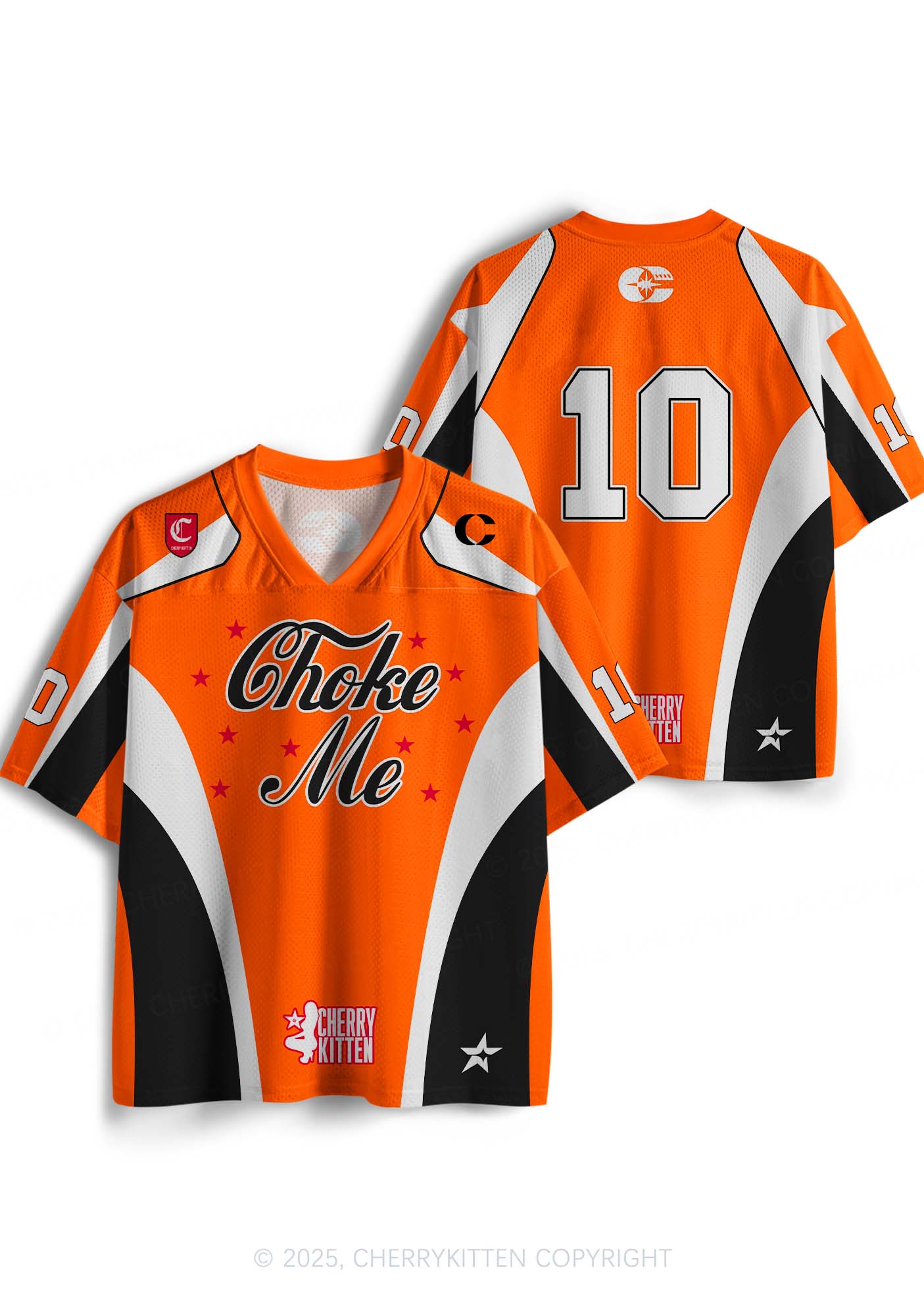 Custom Orange Choke Me Y2K Sport Jersey Shirts Cherrykitten - Image 3