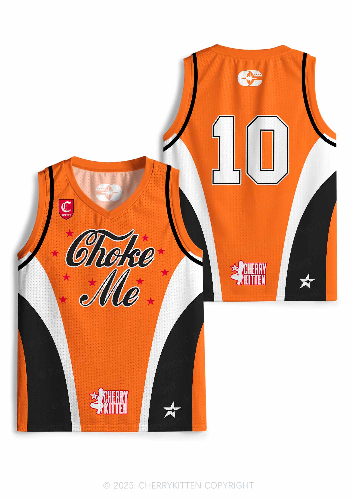 Custom Orange Choke Me Y2K Sport Jersey Tank Cherrykitten - Image 3