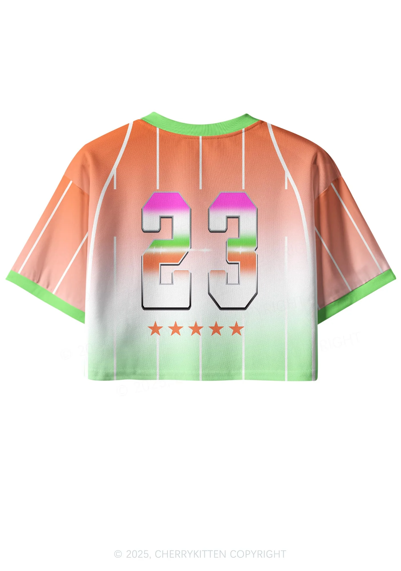 Custom Orange Freak Y2K Crop Sport Jersey Shirts Cherrykitten - Image 2
