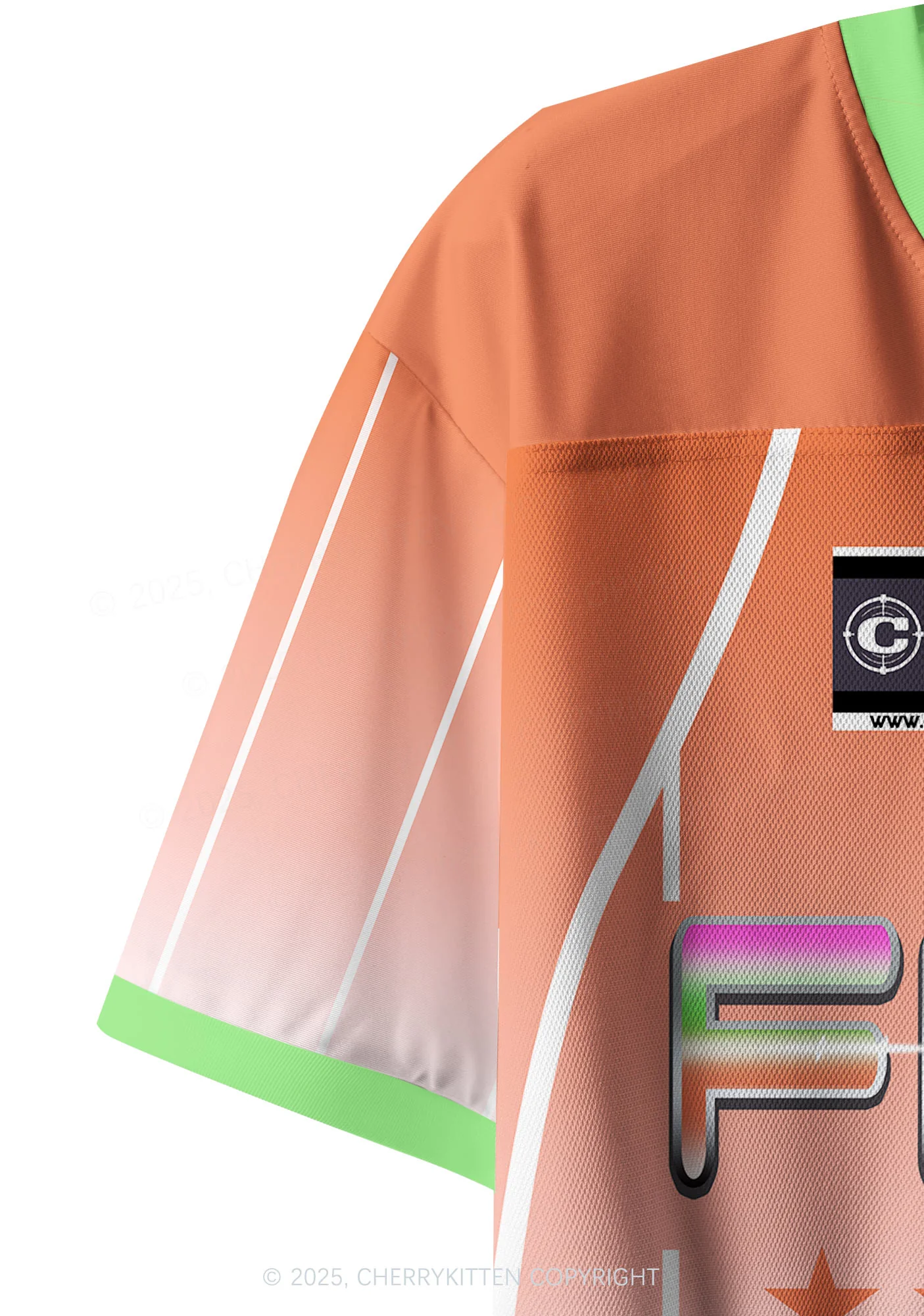 Custom Orange Freak Y2K Crop Sport Jersey Shirts Cherrykitten - Image 4