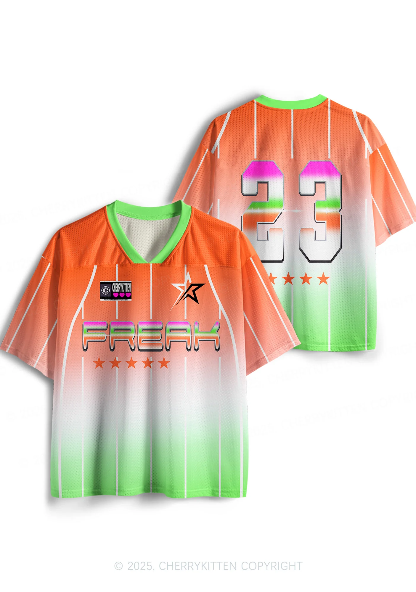 Custom Orange Freak Y2K Sport Jersey Shirts Cherrykitten - Image 3