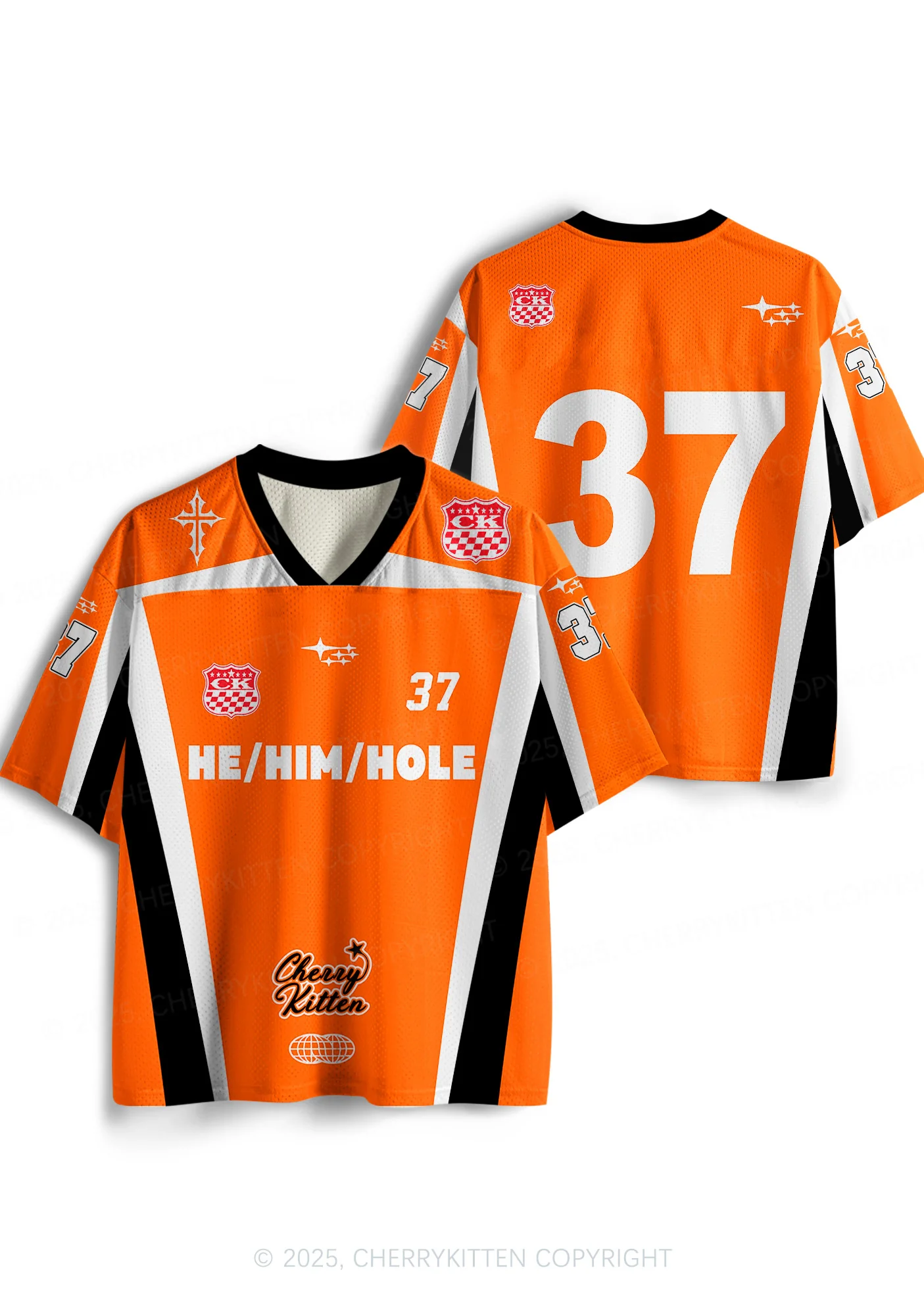 Custom Orange He Him Hole Pride Y2K Sport Jersey Shirts Cherrykitten - Image 3