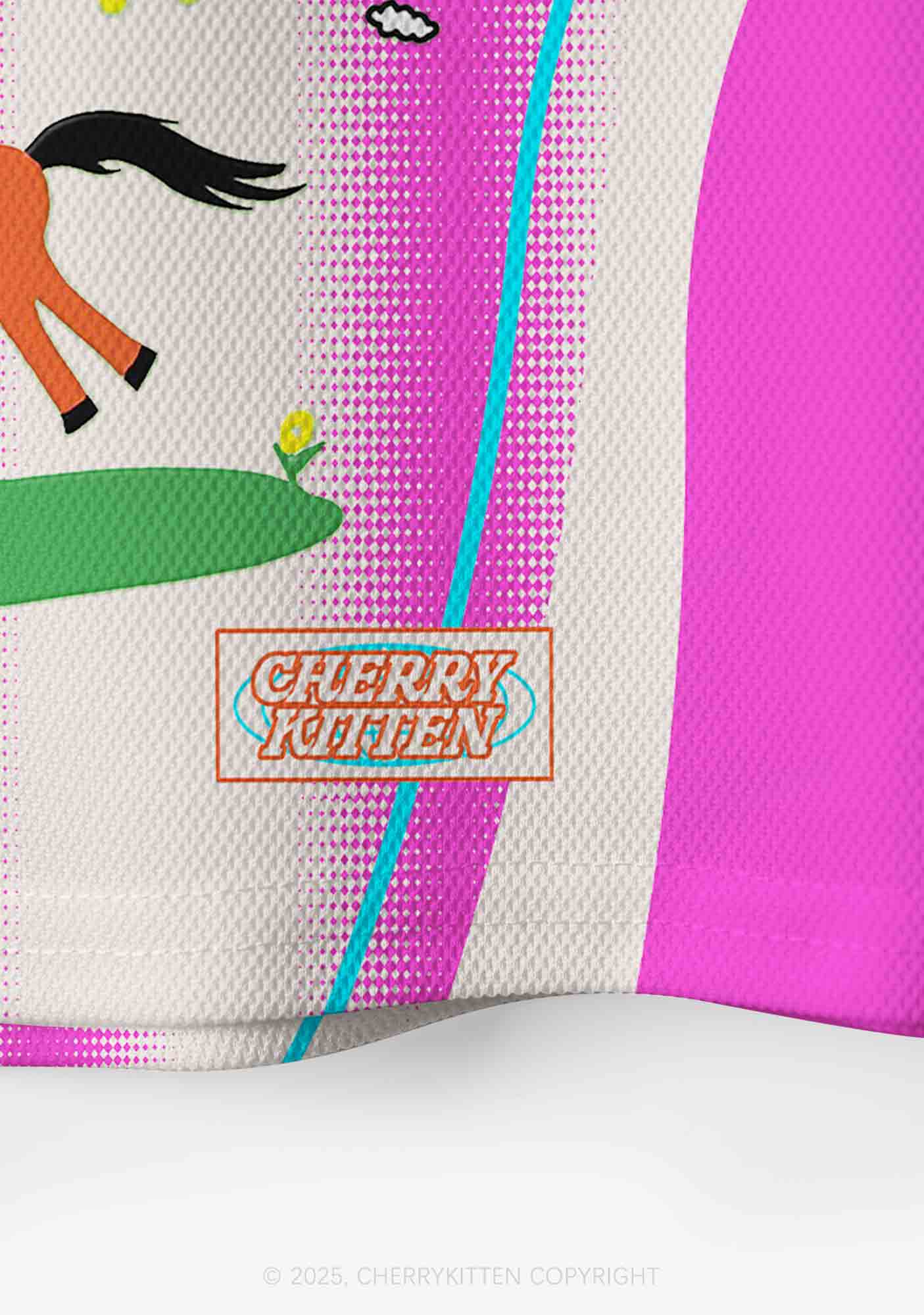 Custom Orange Pony Y2K Crop Sport Jersey Shirts Cherrykitten - Image 4