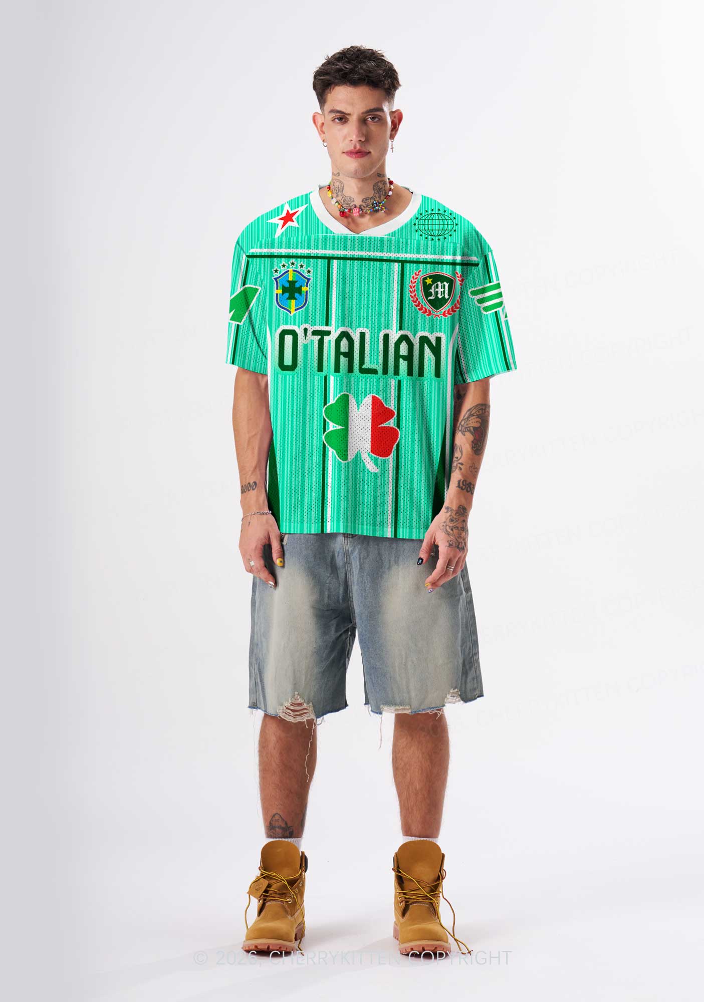 Custom OTalian Shamrock St Patricks Y2K Sport Jersey Shirts Cherrykitten - Image 2