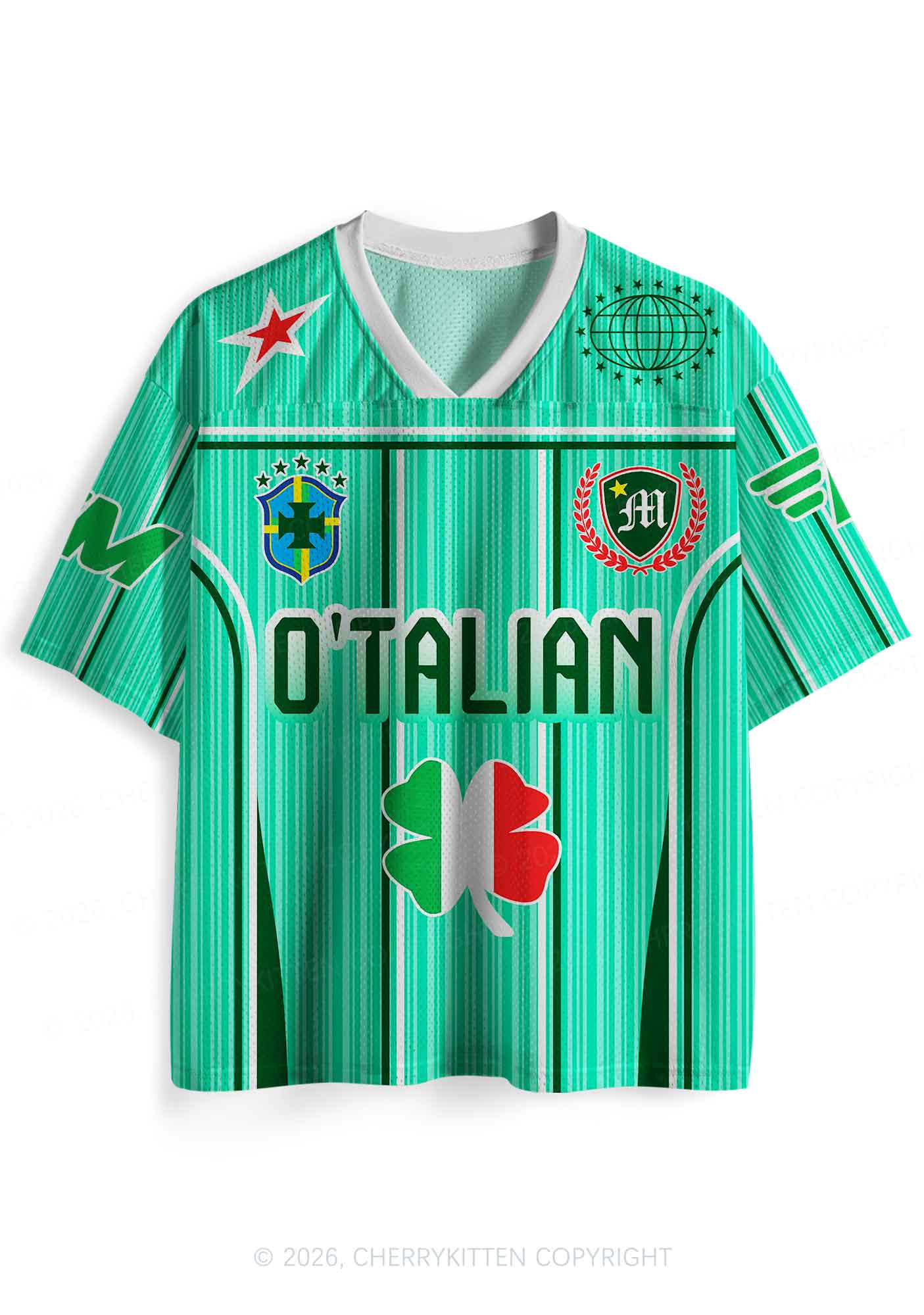 Custom OTalian Shamrock St Patricks Y2K Sport Jersey Shirts Cherrykitten - Image 3