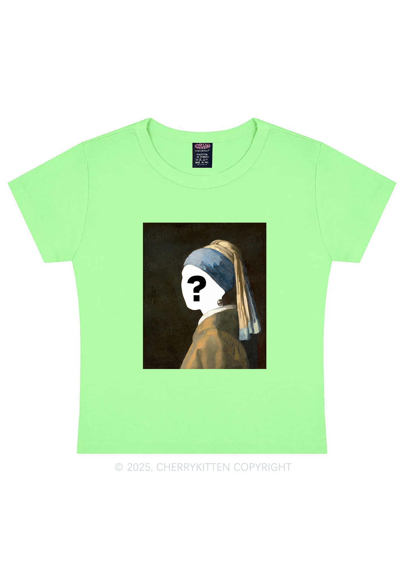 Custom Pearl Portrait Y2K Baby Tee Cherrykitten - Image 13
