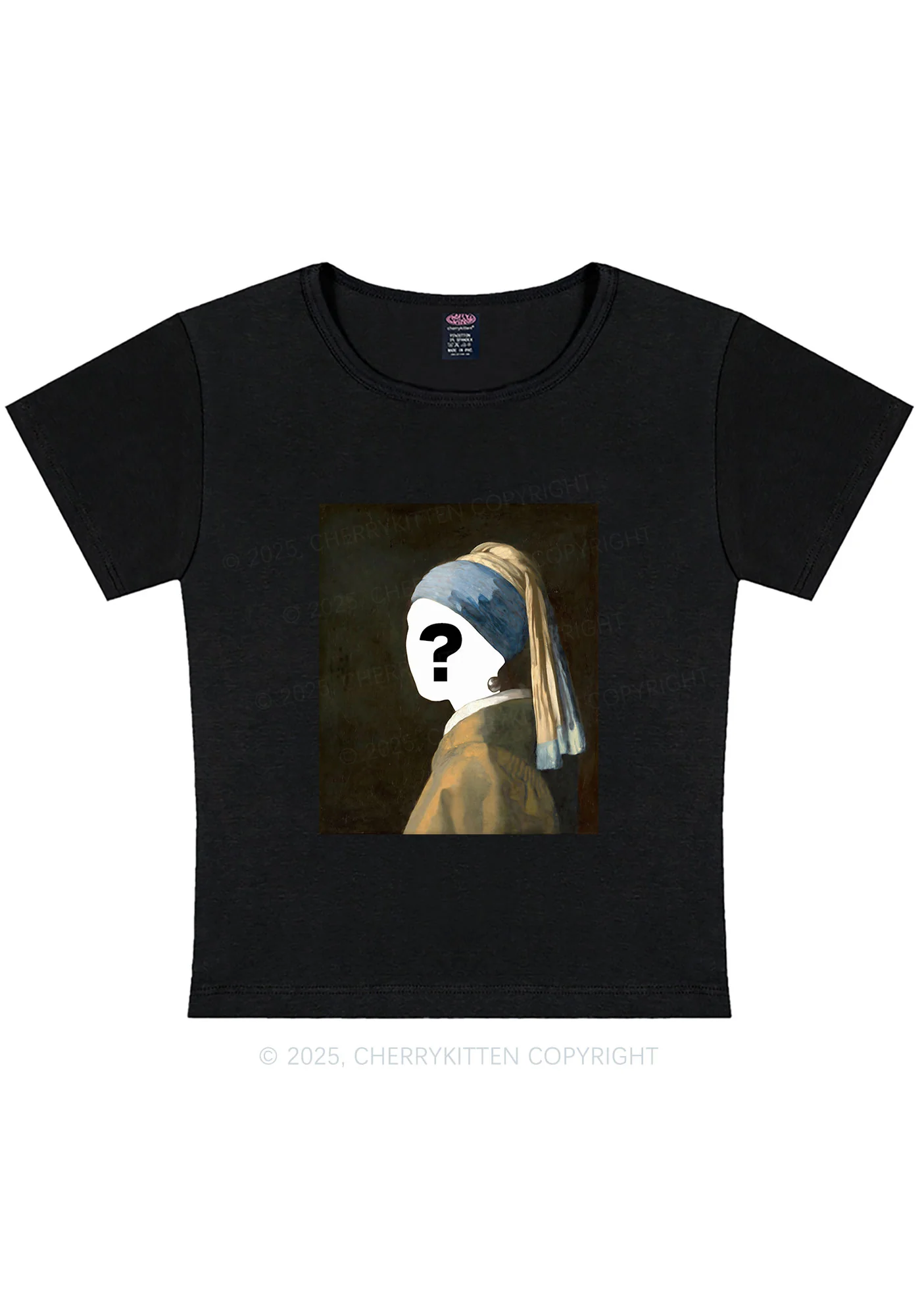 Custom Pearl Portrait Y2K Baby Tee Cherrykitten - Image 4