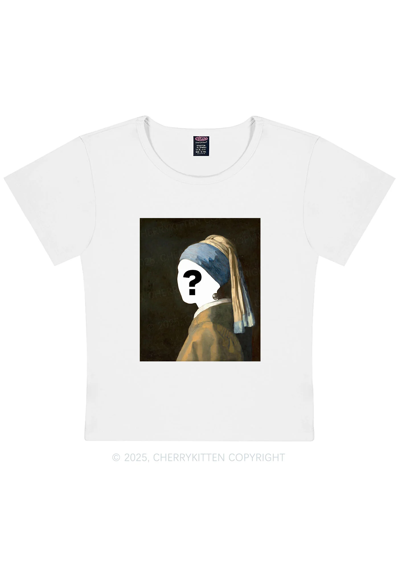 Custom Pearl Portrait Y2K Baby Tee Cherrykitten - Image 5