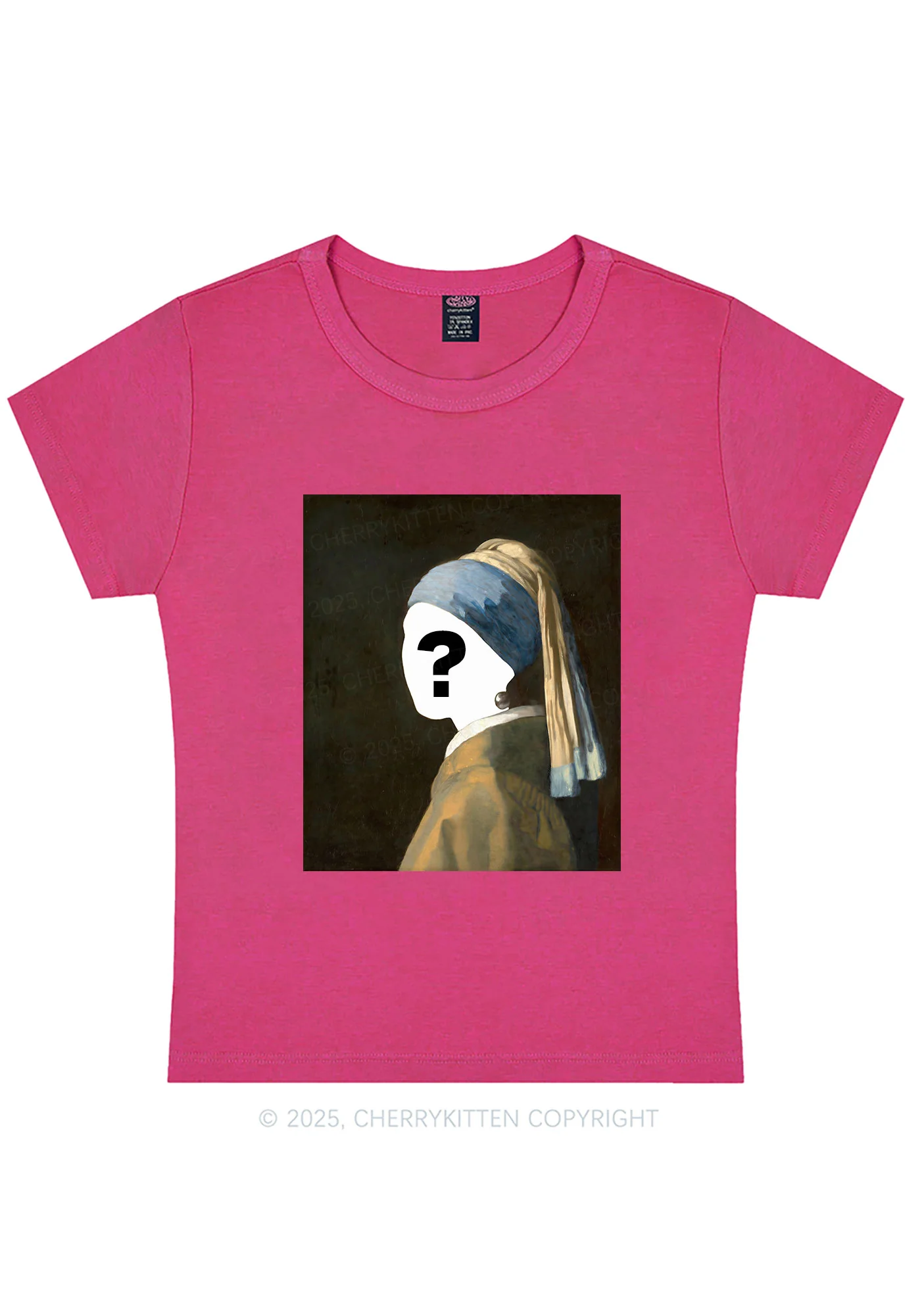 Custom Pearl Portrait Y2K Baby Tee Cherrykitten - Image 7