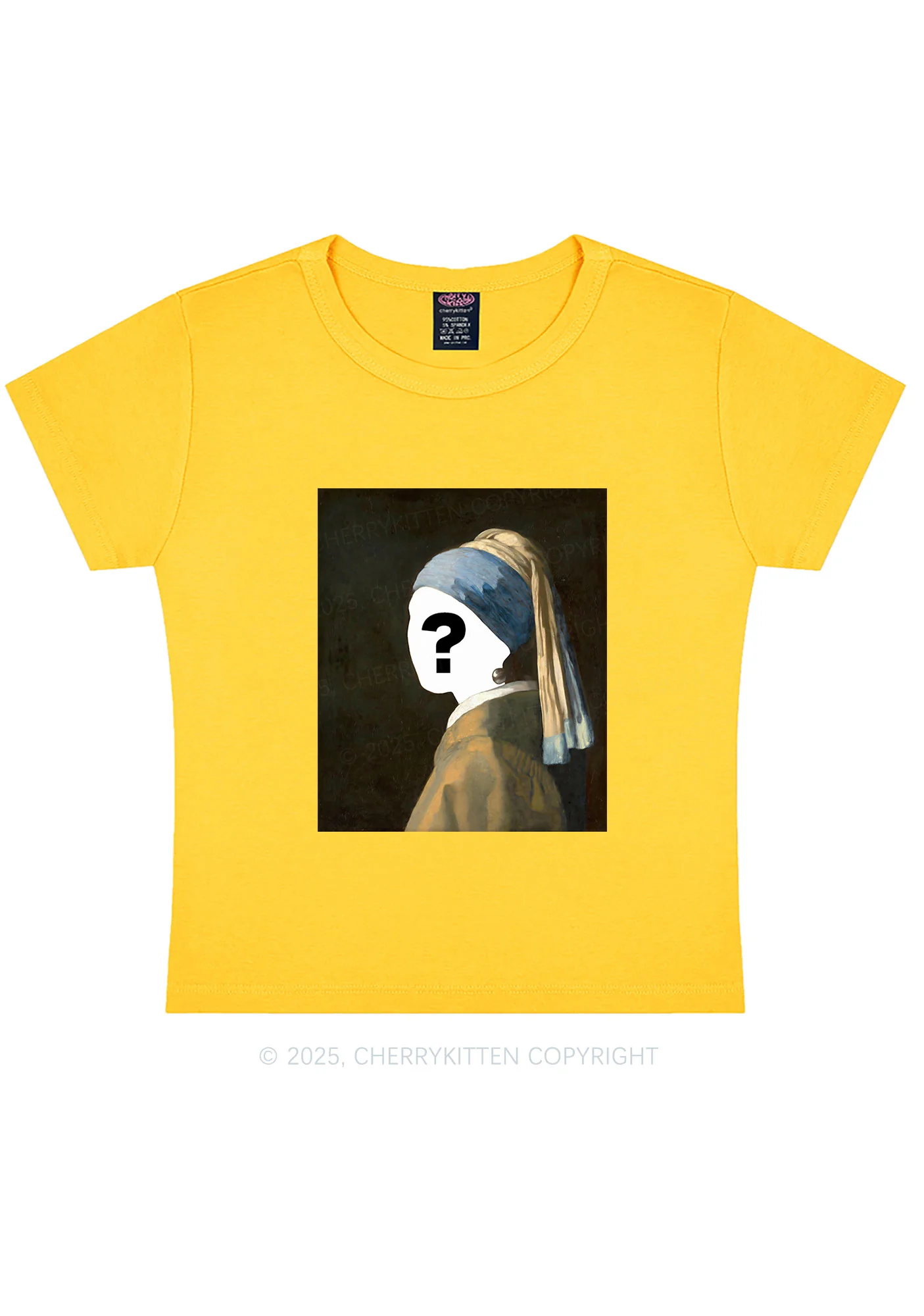 Custom Pearl Portrait Y2K Baby Tee Cherrykitten - Image 8