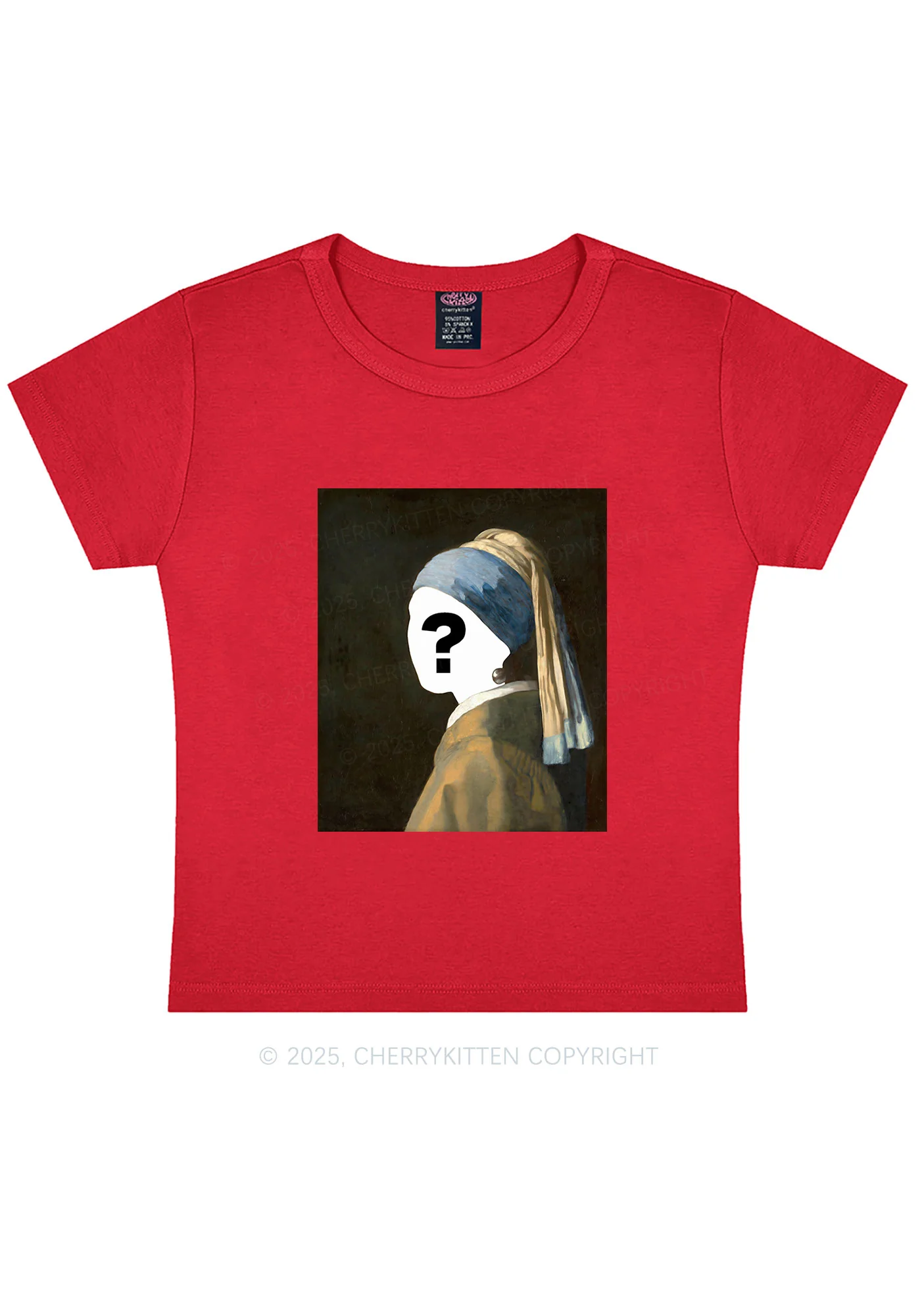 Custom Pearl Portrait Y2K Baby Tee Cherrykitten - Image 9
