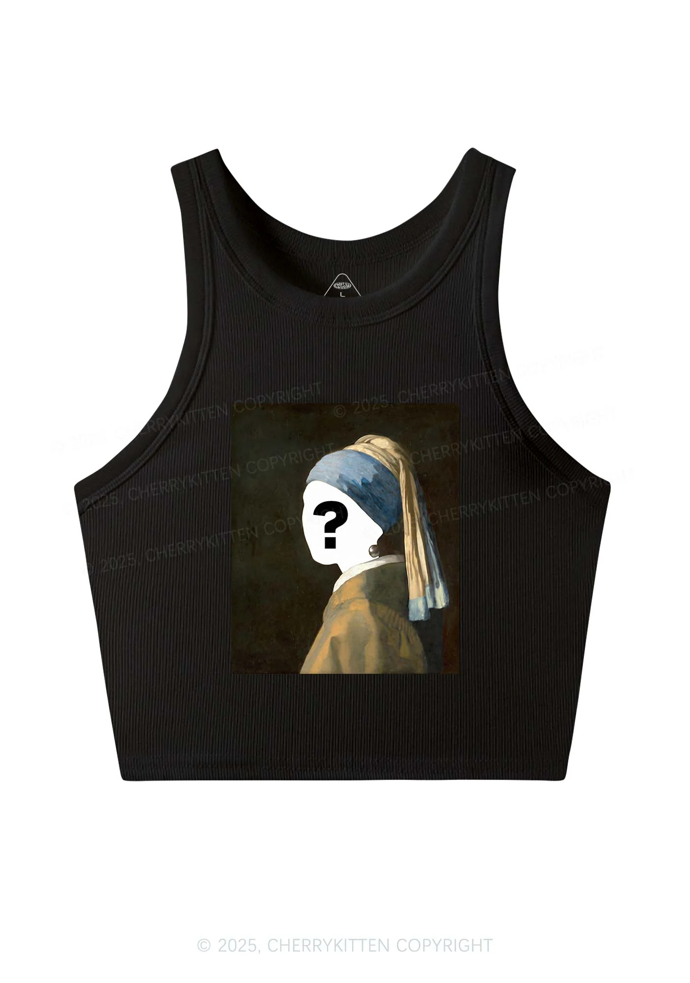 Custom Pearl Portrait Y2K Crop Tank Top Cherrykitten - Image 4
