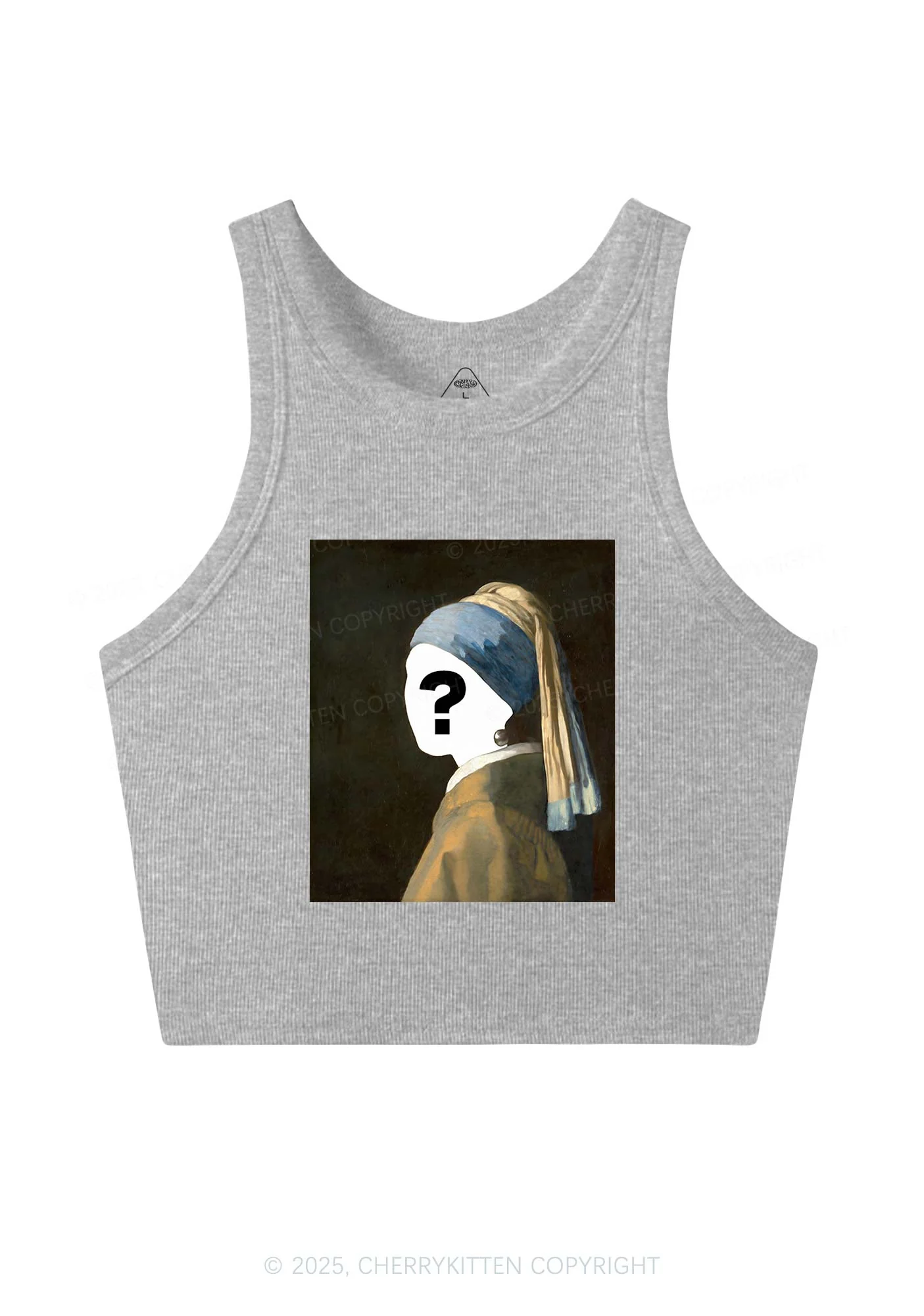 Custom Pearl Portrait Y2K Crop Tank Top Cherrykitten - Image 5