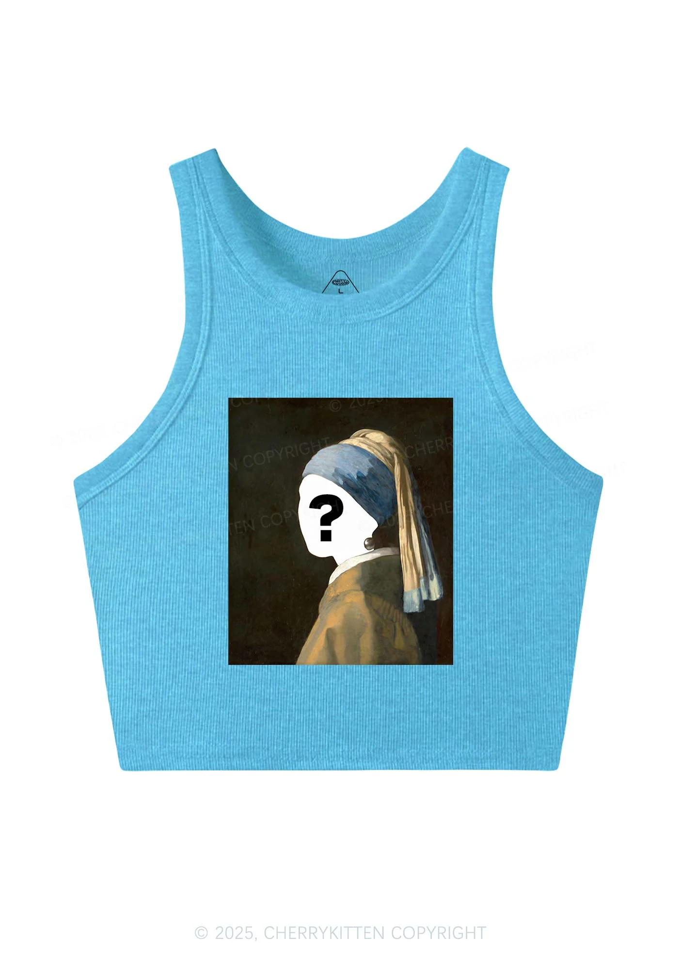 Custom Pearl Portrait Y2K Crop Tank Top Cherrykitten - Image 6